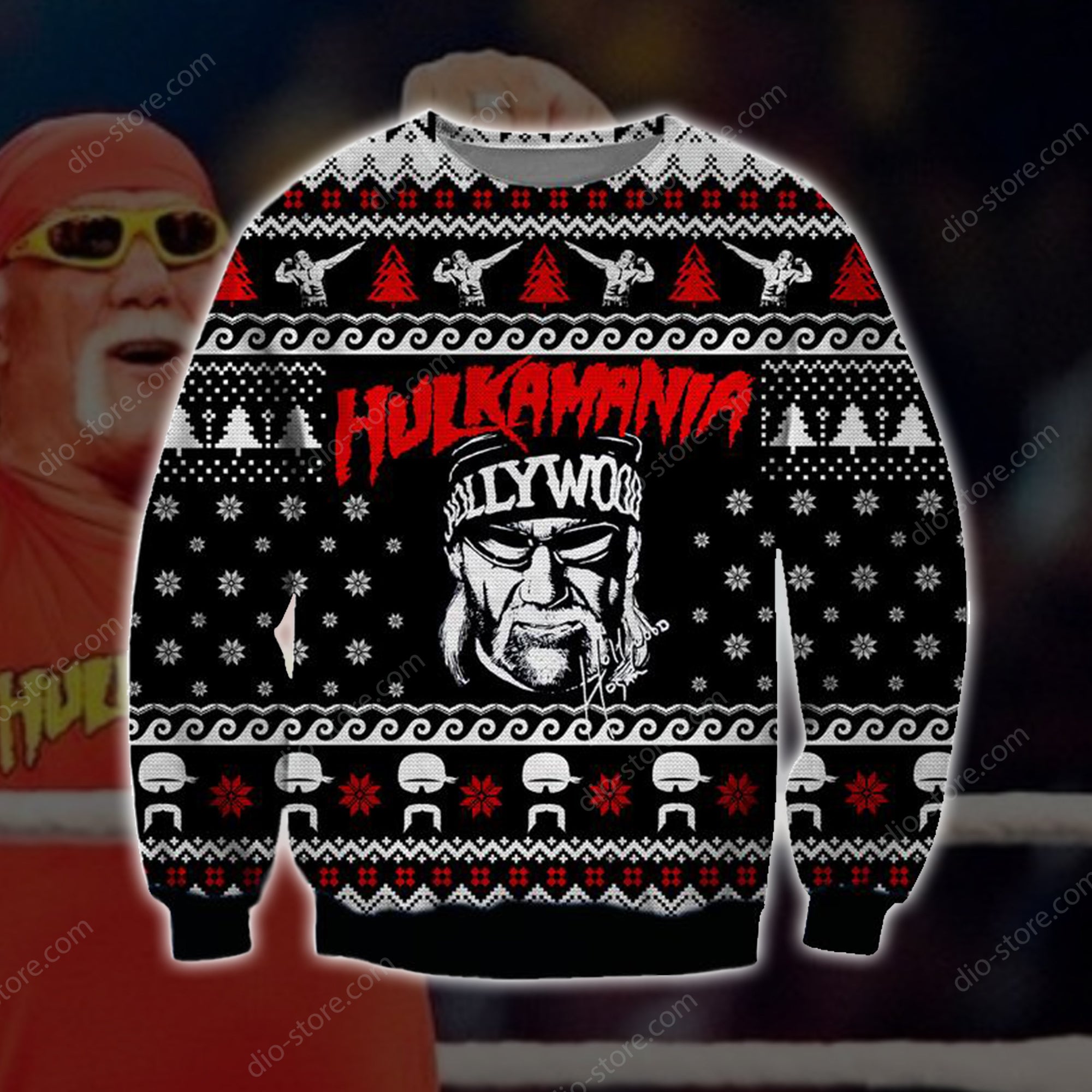 Hulkamania Knitting Pattern 3D Print Ugly Christmas Sweater Hoodie All Over Printed Cint10589 1 » Cool Gifts for You - Mfamilygift Hulkamania Knitting Pattern 3D Print Ugly Christmas Sweater Hoodie All Over Printed Cint10589 1