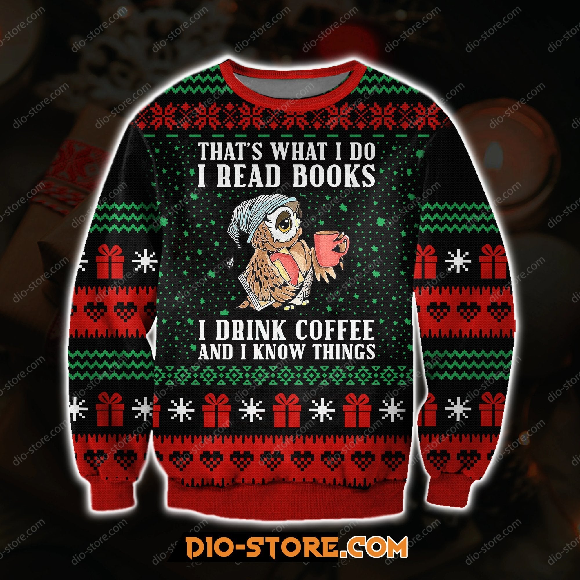I Read Books I Drink Coffee 3D Print Ugly Christmas Sweater Hoodie All Over Printed Cint10178