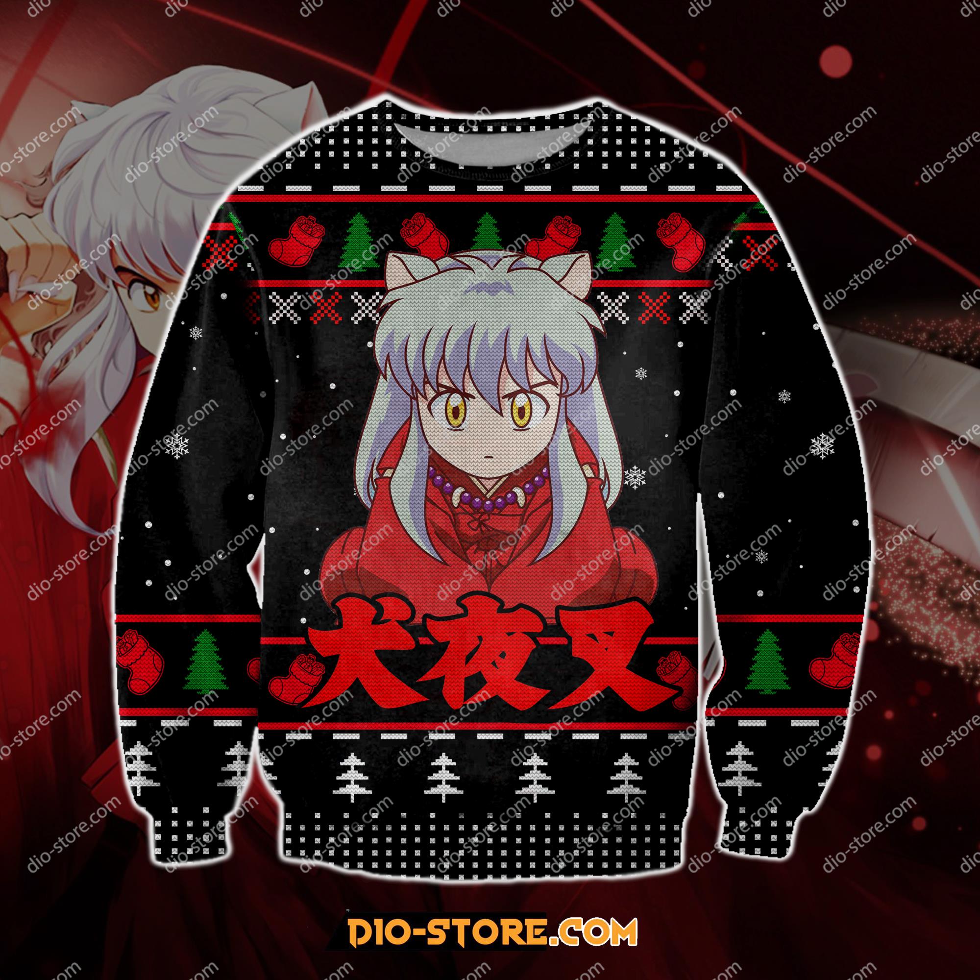 Inuyasha Manga 3D Knitting Pattern Print Ugly Christmas Sweatshirt 2 Hoodie All Over Printed Cint10199