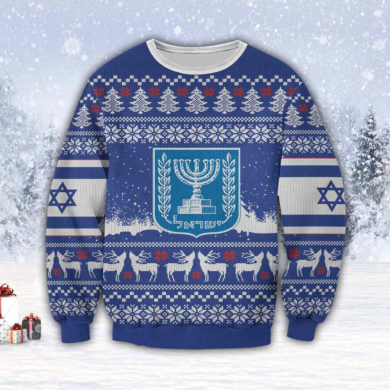 Israel 3D All Over Print Ugly Christmas Sweater Hoodie All Over Printed Cint10368