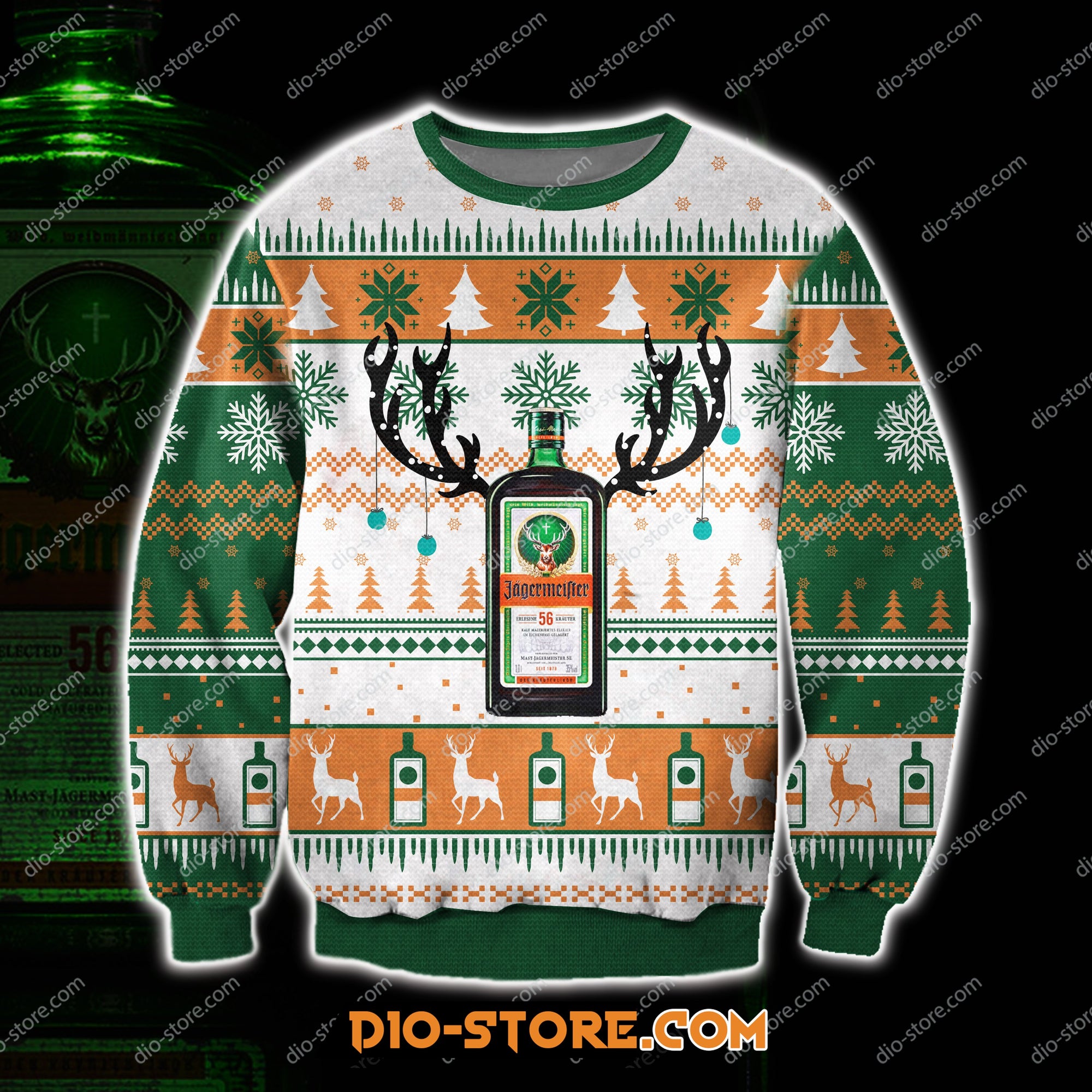 Jagermeister Knitting Pattern 3D Print Ugly Sweatshirt Hoodie All Over Printed Cint10441
