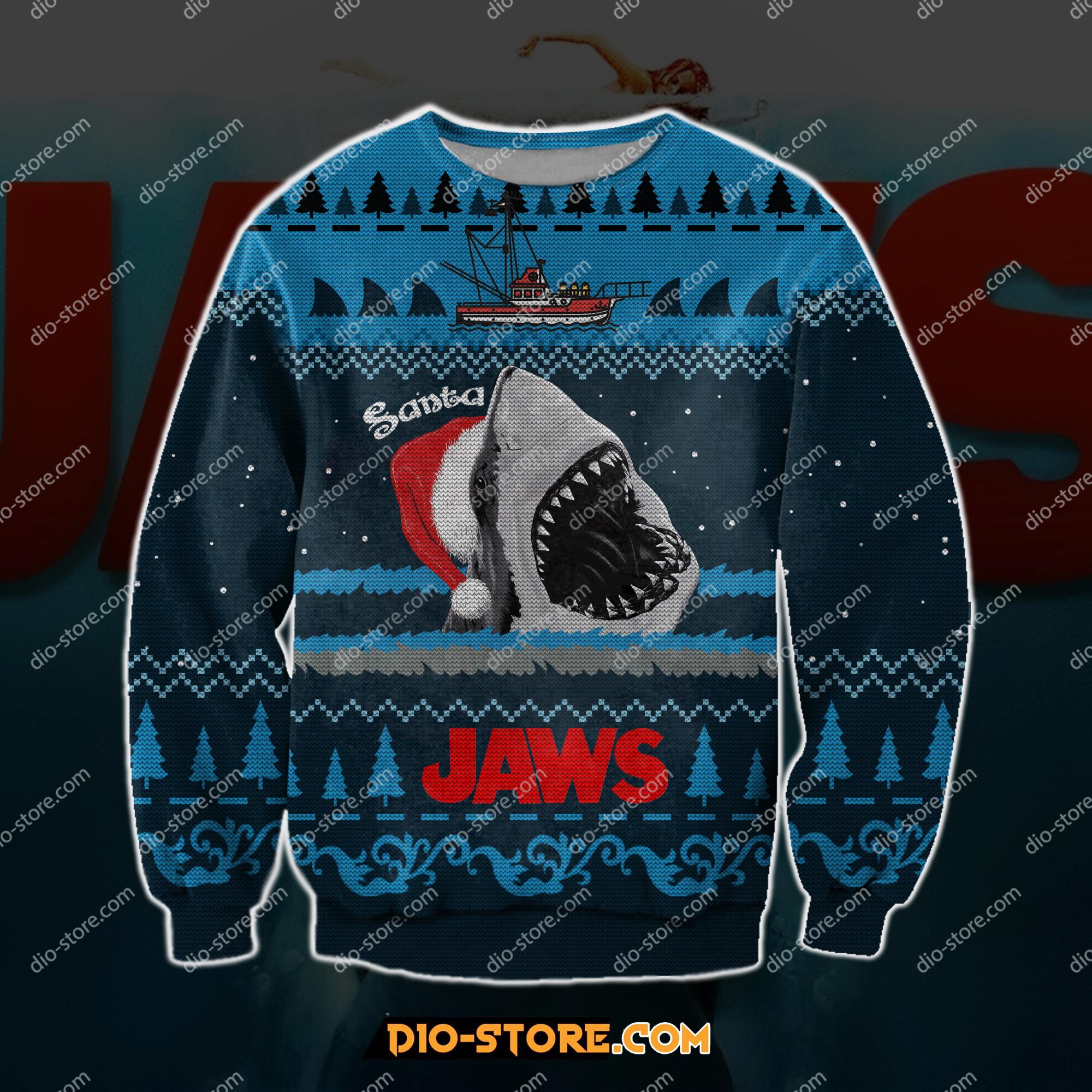 Jaws 3D Print Knitting Pattern Ugly Christmas Sweatshirt Hoodie All Over Printed Cint10150 Jaws 3D Print Knitting Pattern Ugly Christmas Sweatshirt Hoodie All Over Printed Cint10150