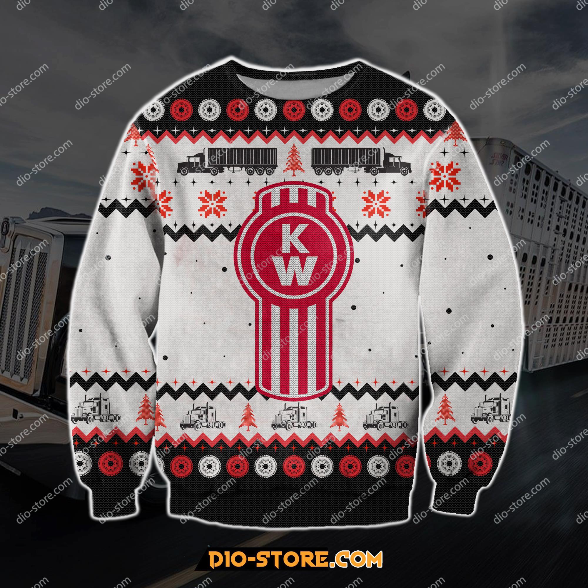 Kenworth Trucks 3D Knitting Pattern Print Ugly Christmas Sweater Hoodie All Over Printed Cint10198