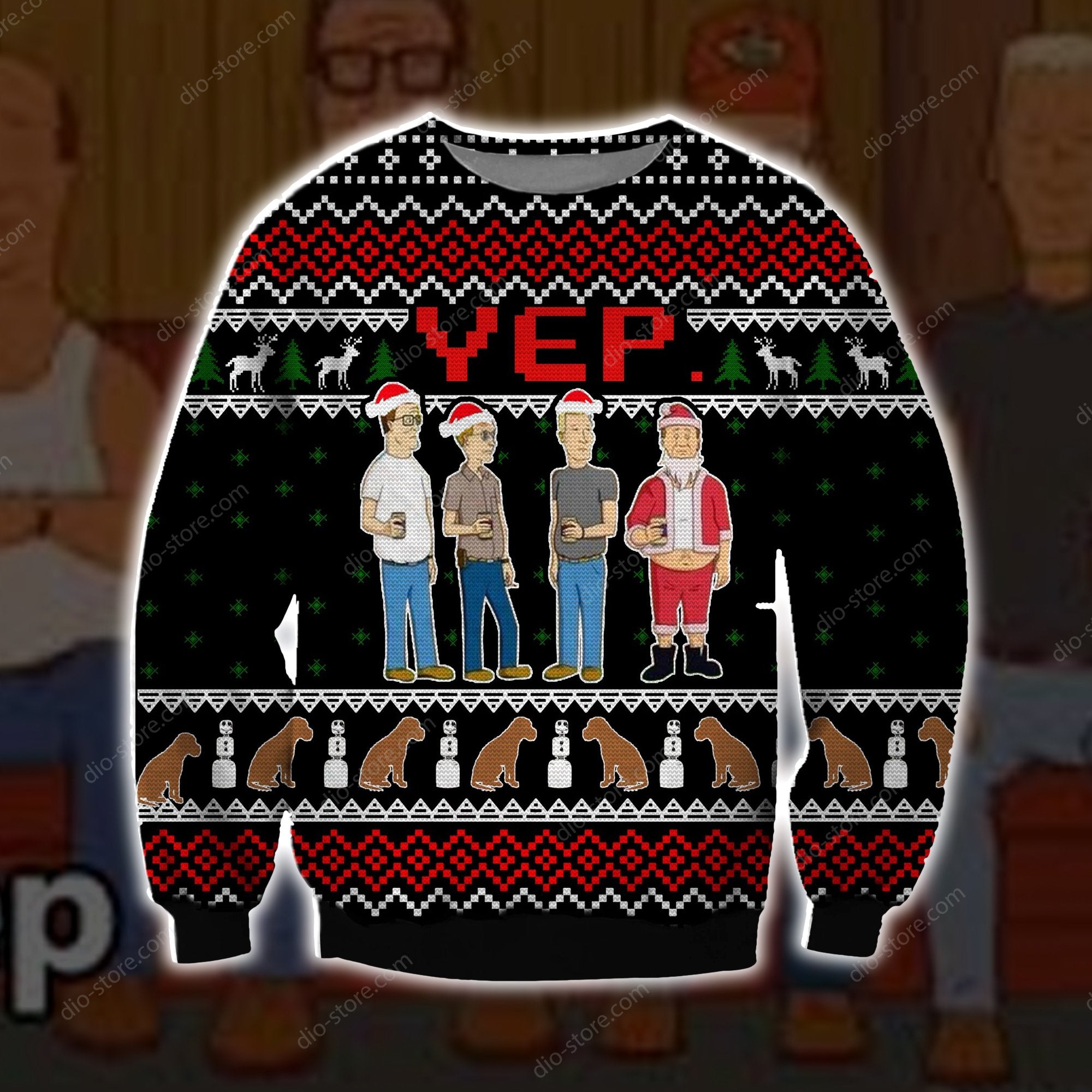 King Of The Hill Knitting Pattern 3D Print Ugly Christmas Sweater Hoodie All Over Printed Cint10639 King Of The Hill Knitting Pattern 3D Print Ugly Christmas Sweater Hoodie All Over Printed Cint10639