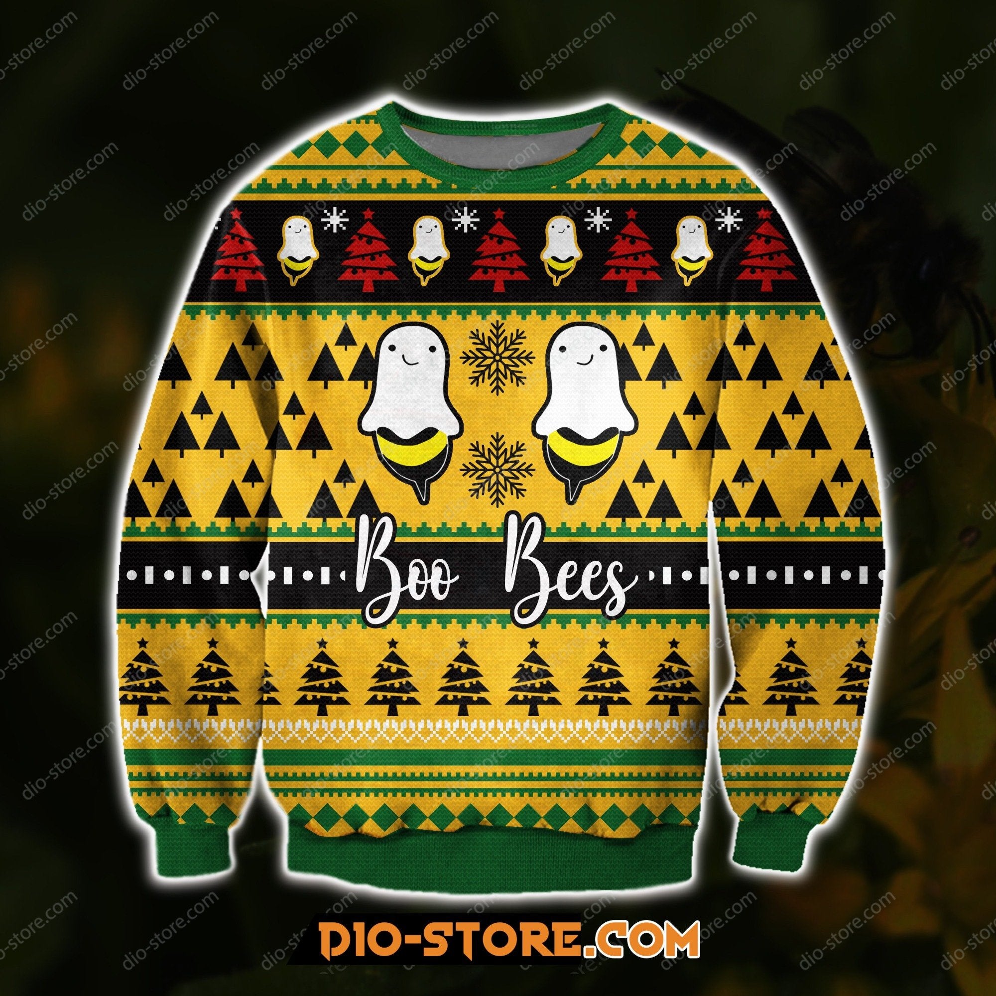 Knitting Pattern Boo Bees 3D Print Ugly Christmas Sweater Hoodie All Over Printed Cint10180