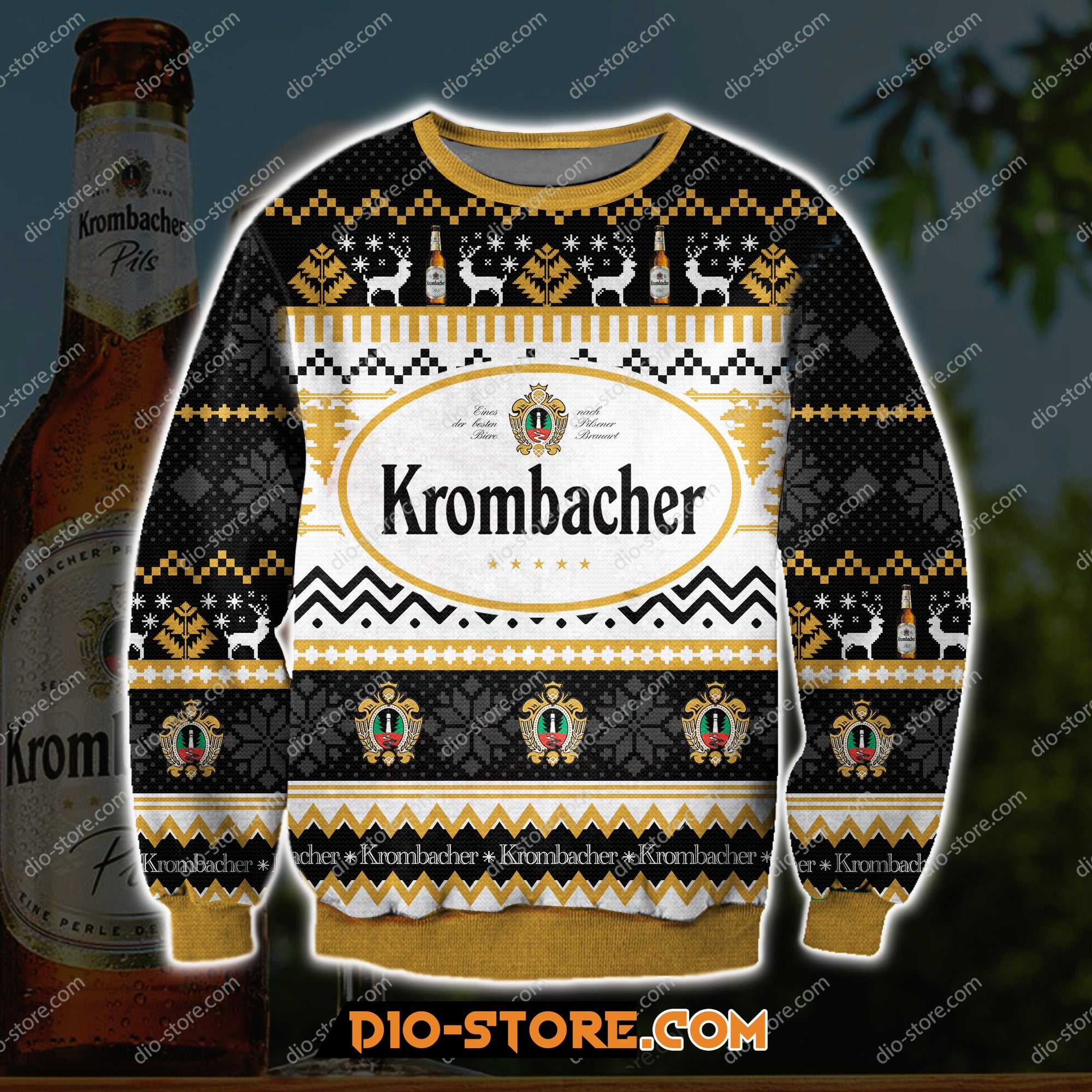 Krombacher Knitting Pattern 3D Print Ugly Sweater Hoodie All Over Printed Cint10443