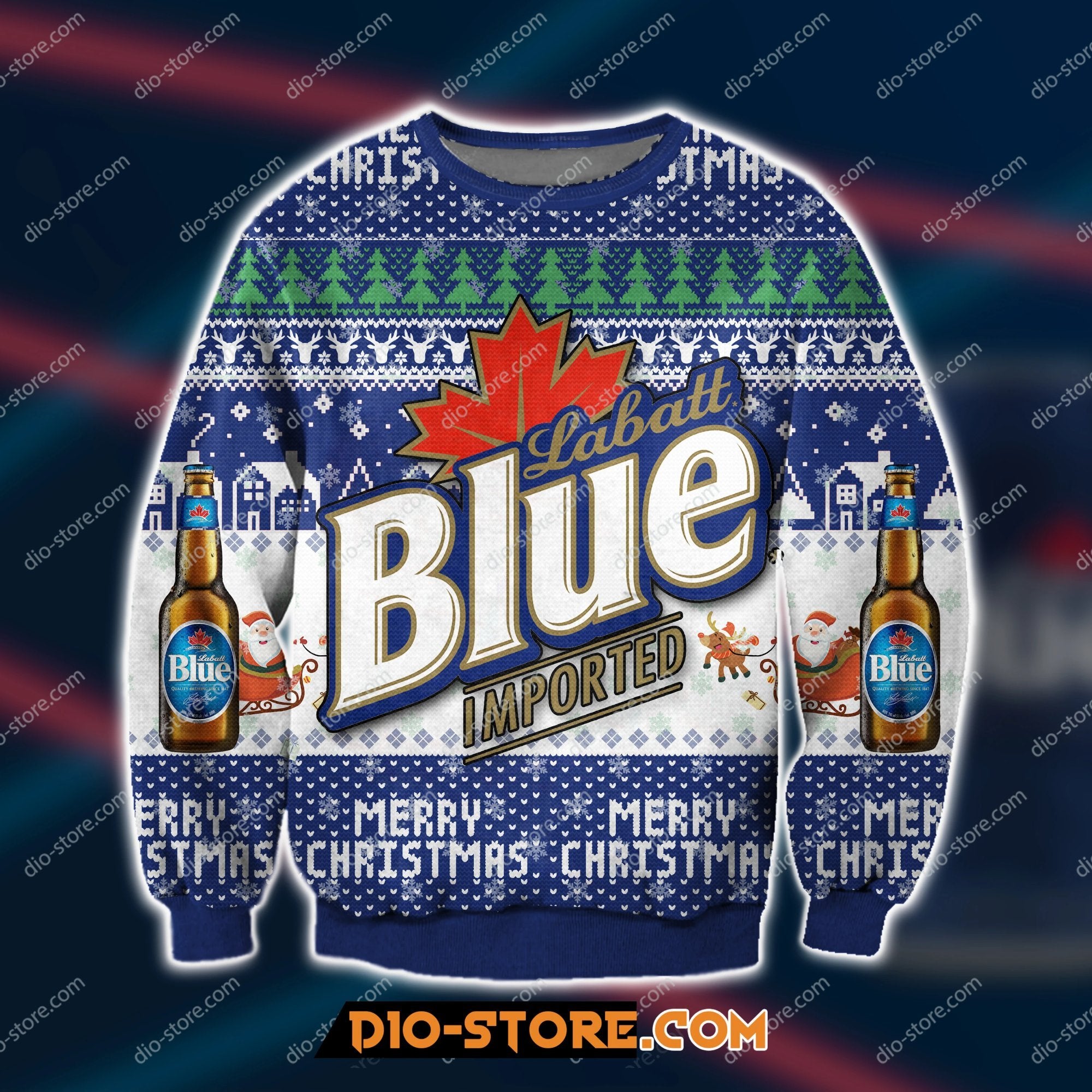 Labatt Blue Beer Knitting Pattern 3D Print Ugly Sweatshirt Hoodie All Over Printed Cint10411