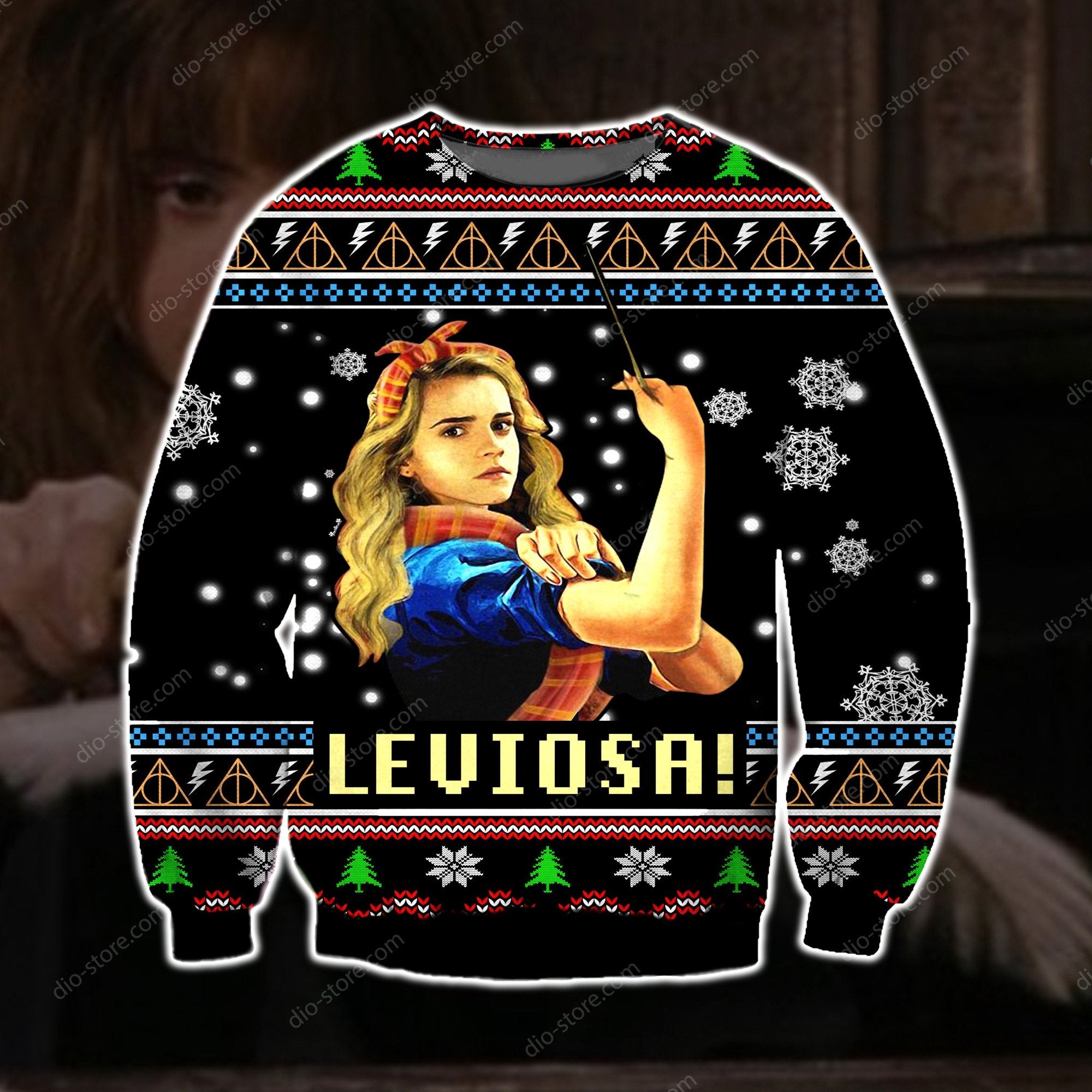 Leviosa- Harry Potter Knitting Pattern 3D Print Ugly Sweater Hoodie All Over Printed Cint10550 Leviosa- Harry Potter Knitting Pattern 3D Print Ugly Sweater Hoodie All Over Printed Cint10550