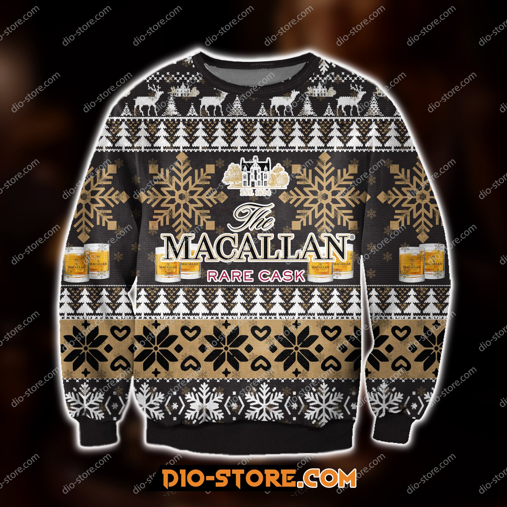 Macallan Rare Cask Knitting Pattern 3D Print Ugly Sweatshirt Hoodie All Over Printed Cint10407
