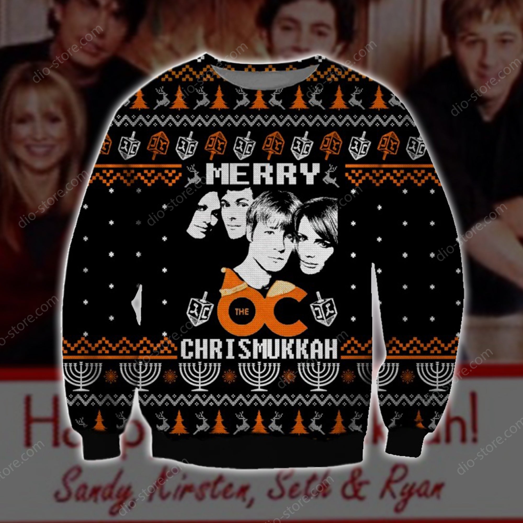 Merry Chrismukka Knitting Pattern 3D Print Ugly Christmas Sweater Hoodie All Over Printed Cint10629