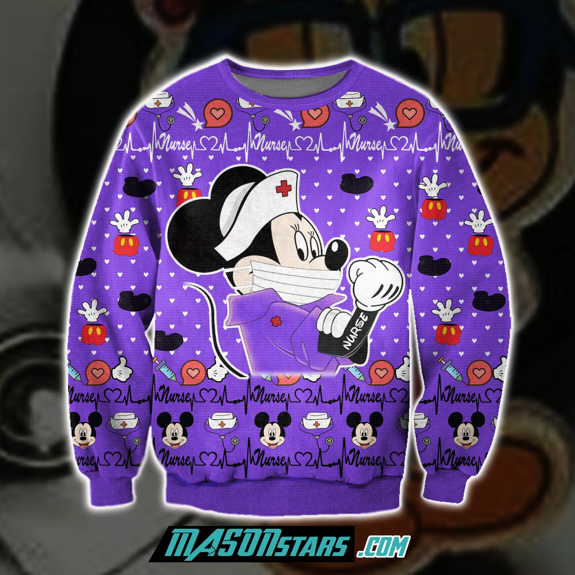 Mickey Nurse 3D All Over Print Ugly Christmas Sweater Hoodie All Over Printed Cint10001