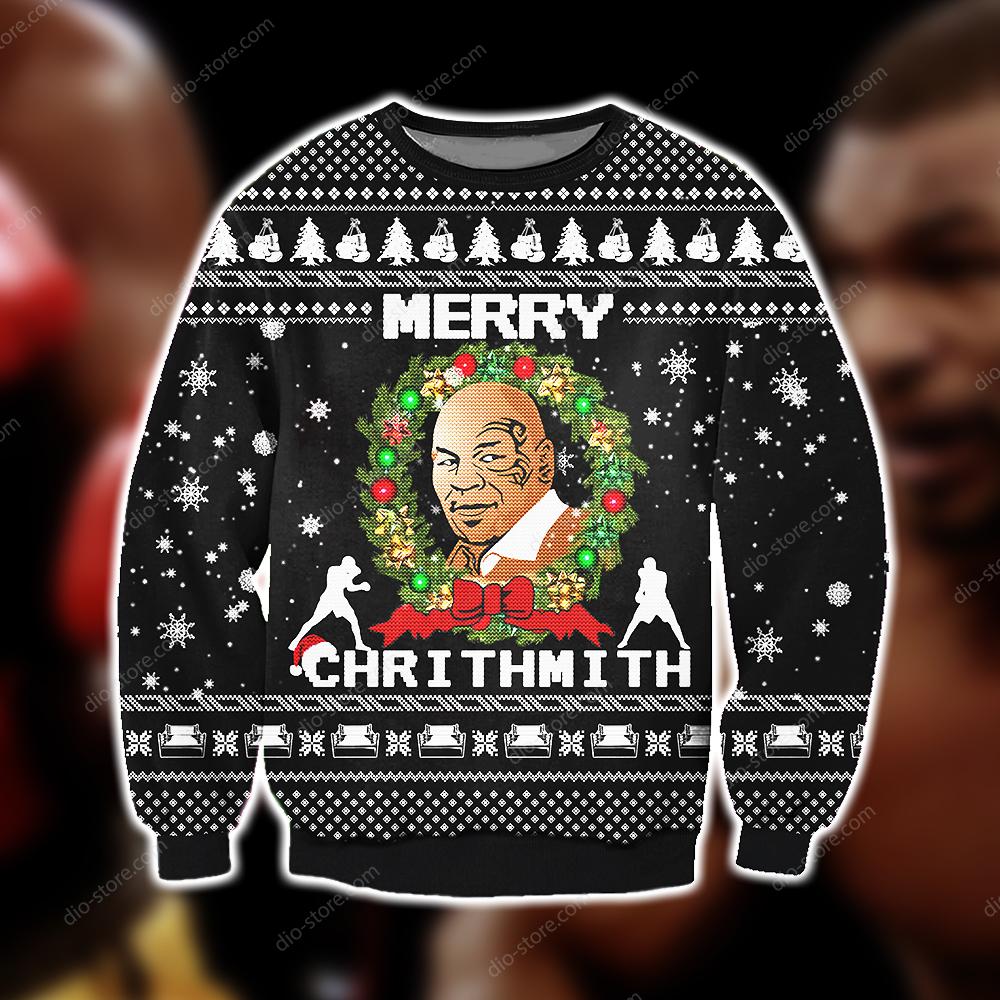 Mike Tyson Knitting Pattern 3D Print Ugly Sweater Hoodie All Over Printed Cint10558