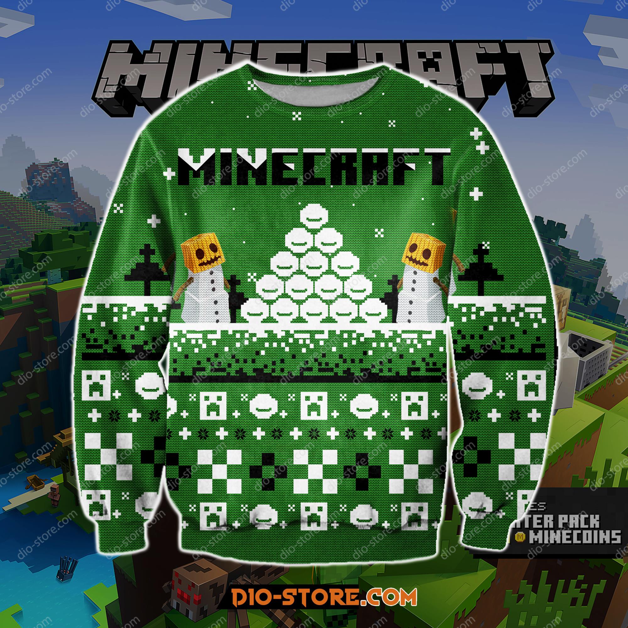 Minecraft Game 3D Knitting Pattern Print Ugly Christmas Sweater Hoodie All Over Printed Cint10194