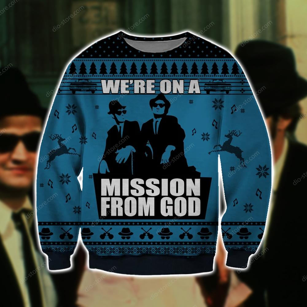 Mission From God 3D Print Ugly Christmas Sweater Hoodie All Over Printed Cint10712