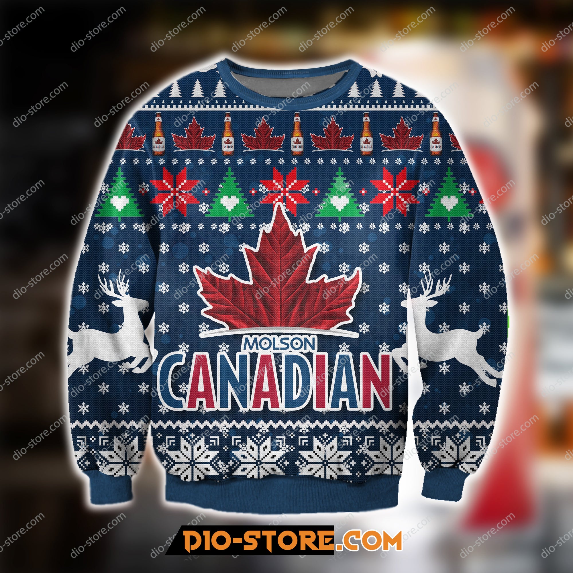Molson Canadian Beer Knitting Pattern 3D Print Ugly Sweatshirt Hoodie All Over Printed Cint10419