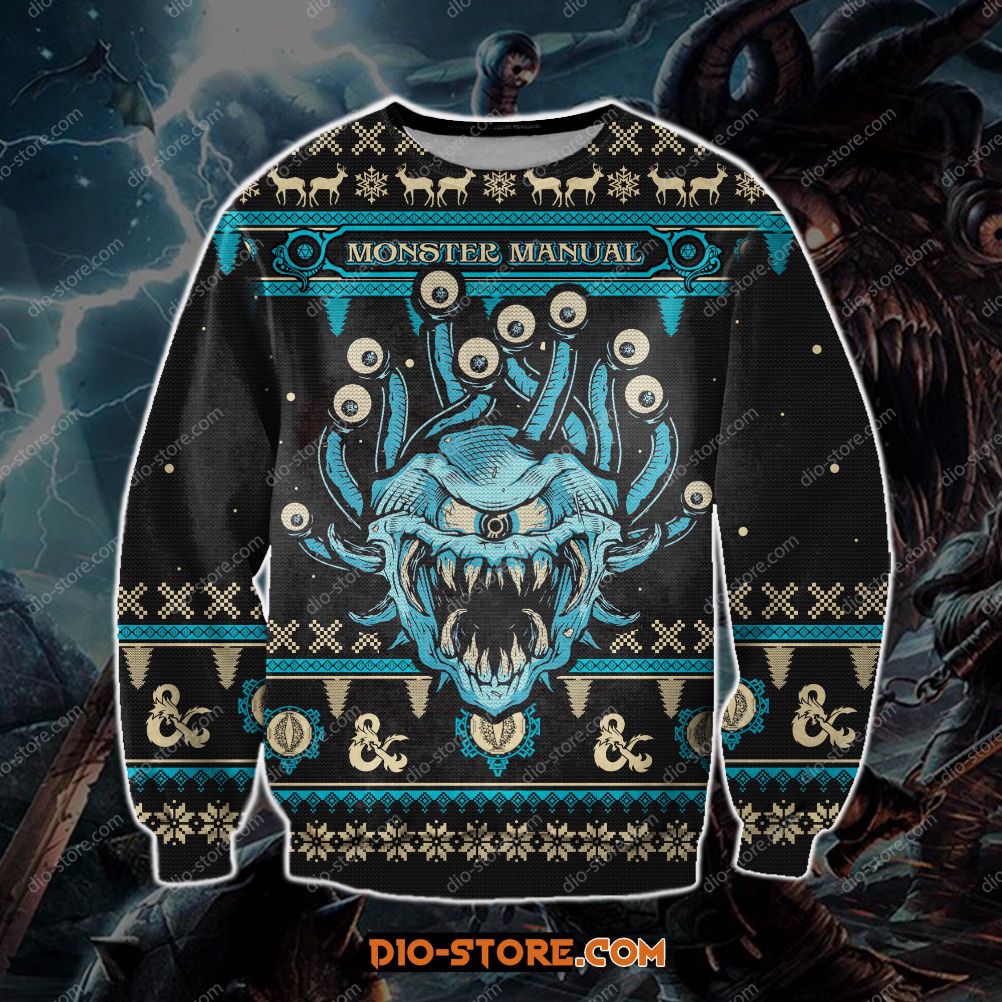 Monster Manual Game 3D Print Ugly Christmas Sweatshirt Hoodie All Over Printed Cint10193