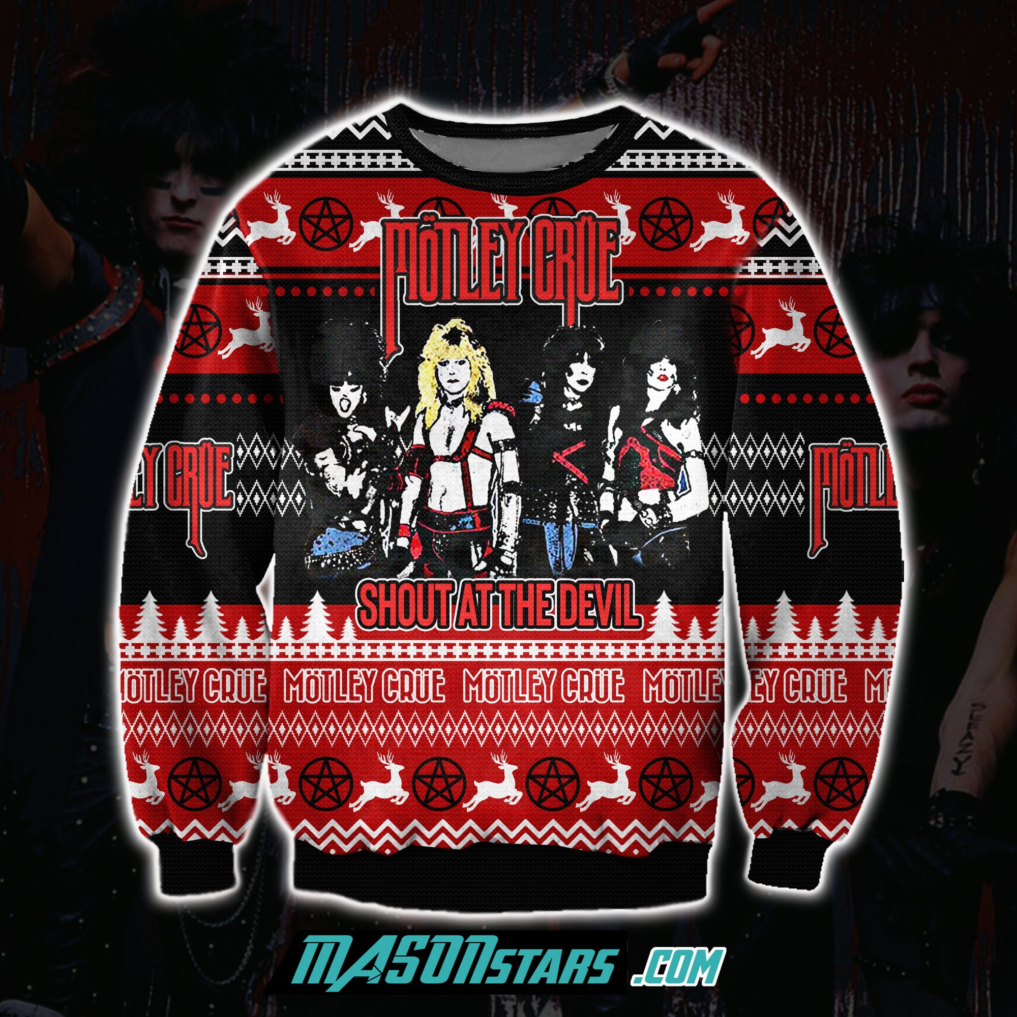 Motley Crue 3D Print Ugly Christmas Sweatshirt Hoodie All Over Printed Cint10014