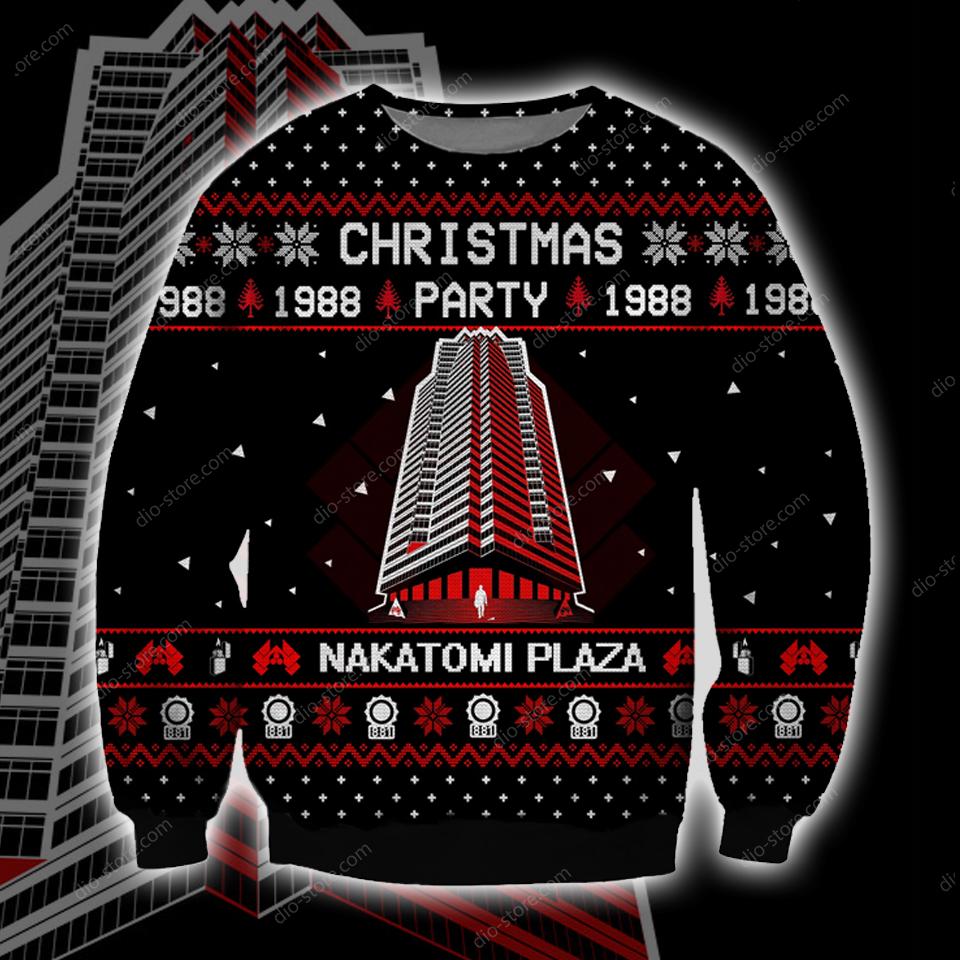 Nakatomi Plaza Knitting Pattern 3D Print Ugly Christmas Sweater Hoodie All Over Printed Cint10666