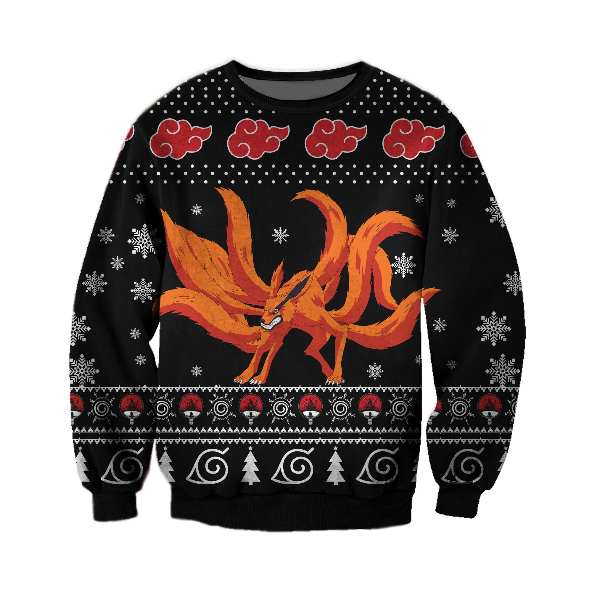 Naruto- Kurama Knitting Pattern 3D Print Ugly Sweater Hoodie All Over Printed Cint10537