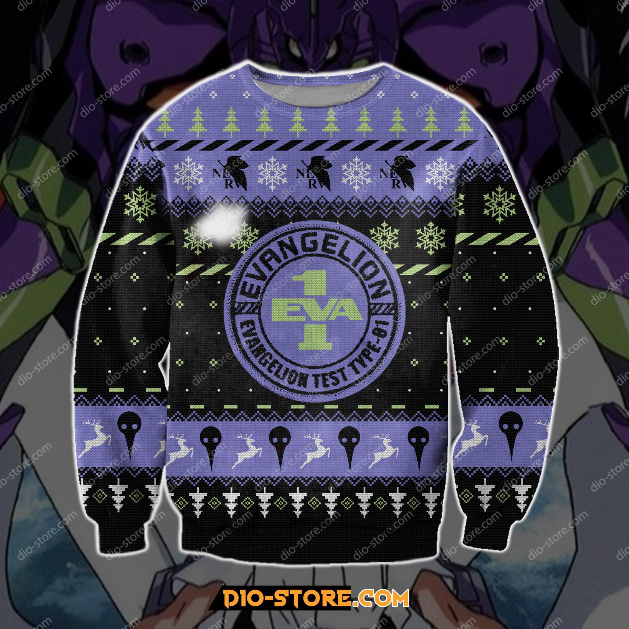 Neon Genesis Evangelion 3D Print Ugly Christmas Sweater Hoodie All Over Printed Cint10113