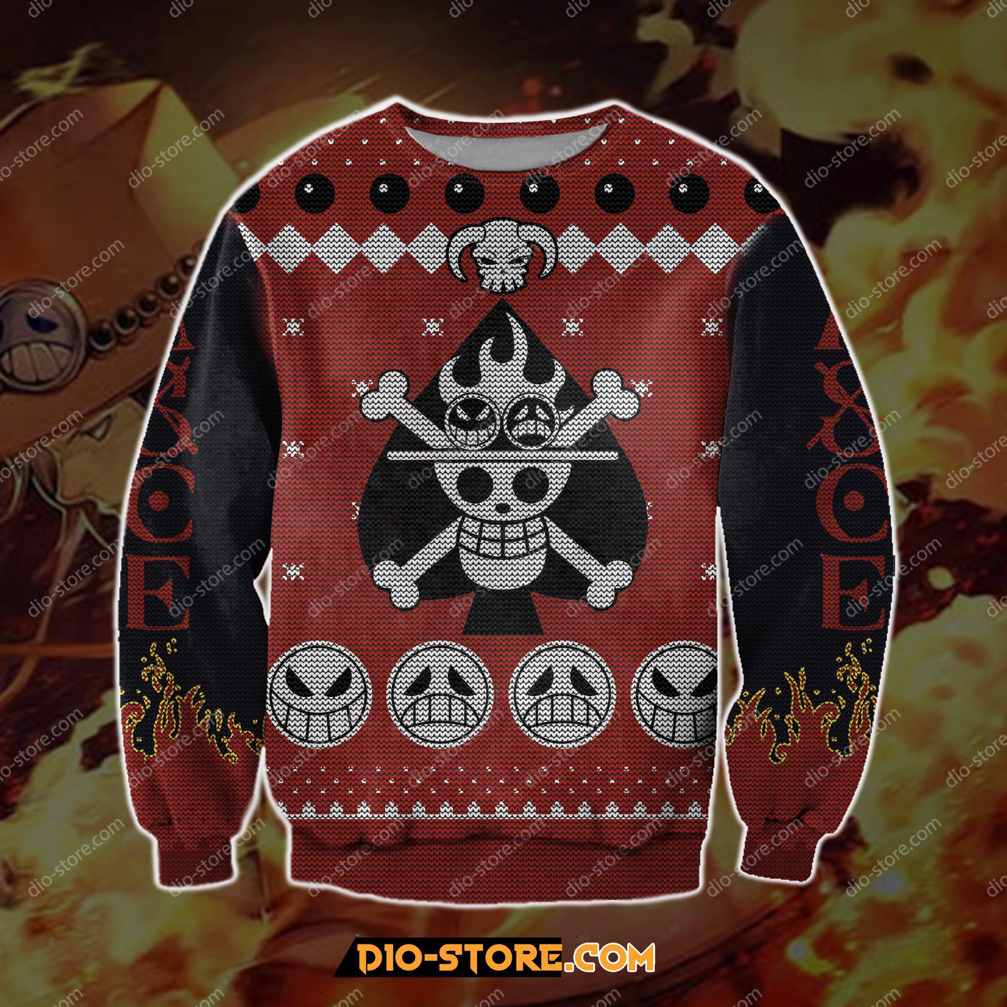 One Piece Ace 3D Print Ugly Christmas Sweatshirt Hoodie All Over Printed Cint10097 One Piece Ace 3D Print Ugly Christmas Sweatshirt Hoodie All Over Printed Cint10097