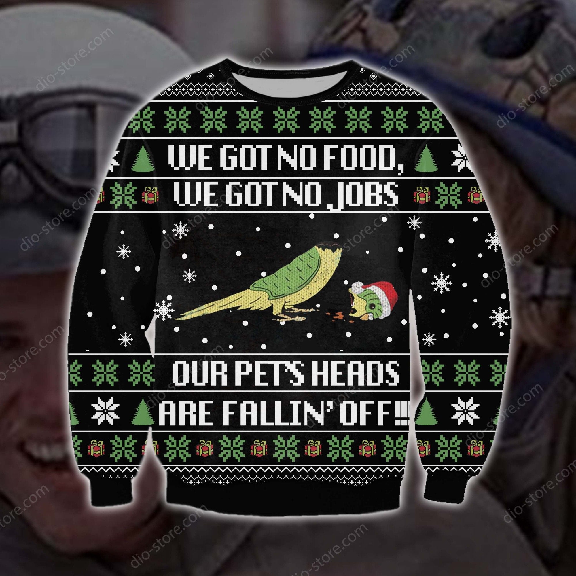 Our Pets Heads Are Falling Off Knitting Pattern 3D Print Ugly Sweater Hoodie All Over Printed Cint10484