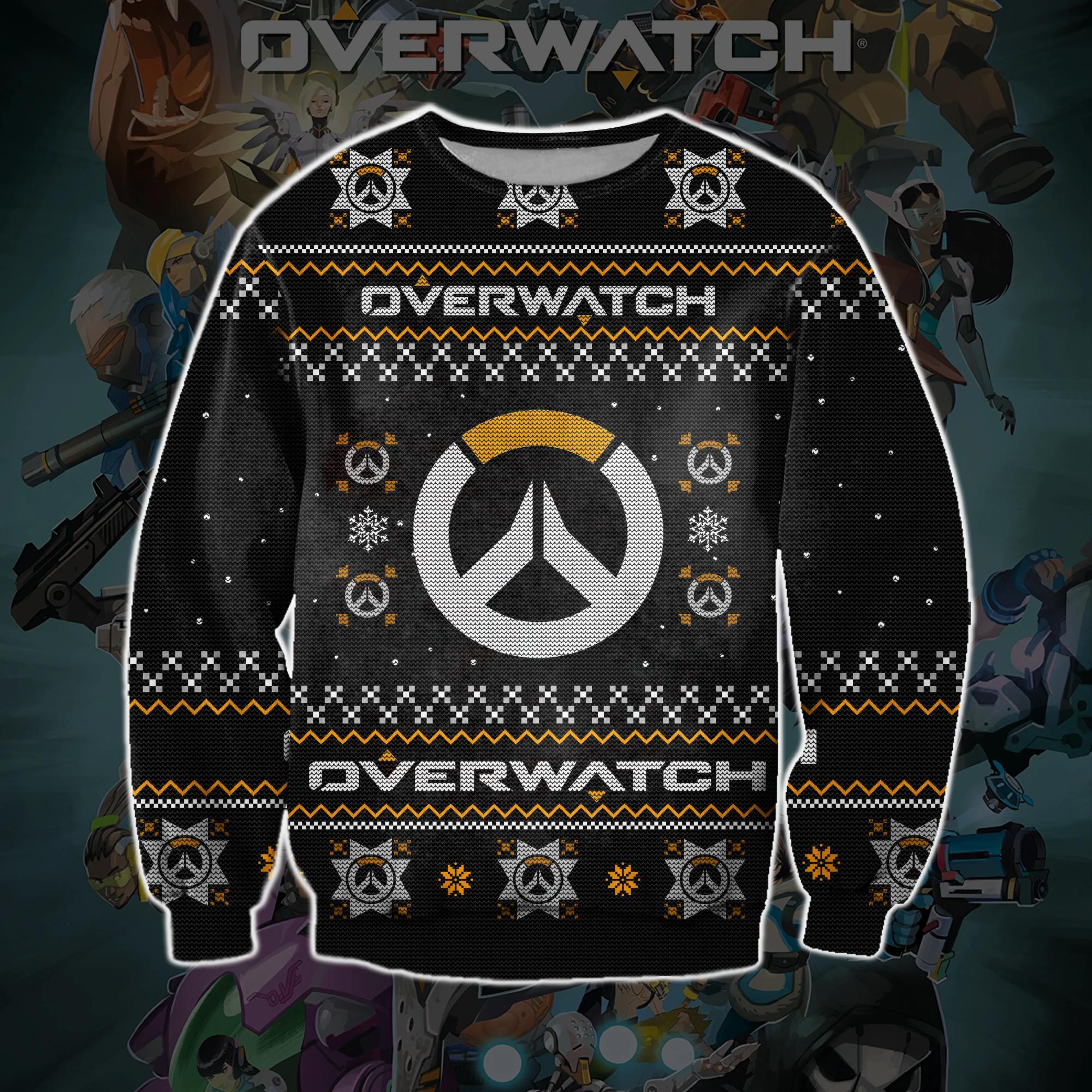 Overwatch Game 3D Knitting Pattern Print Ugly Christmas Sweater Hoodie All Over Printed Cint10191