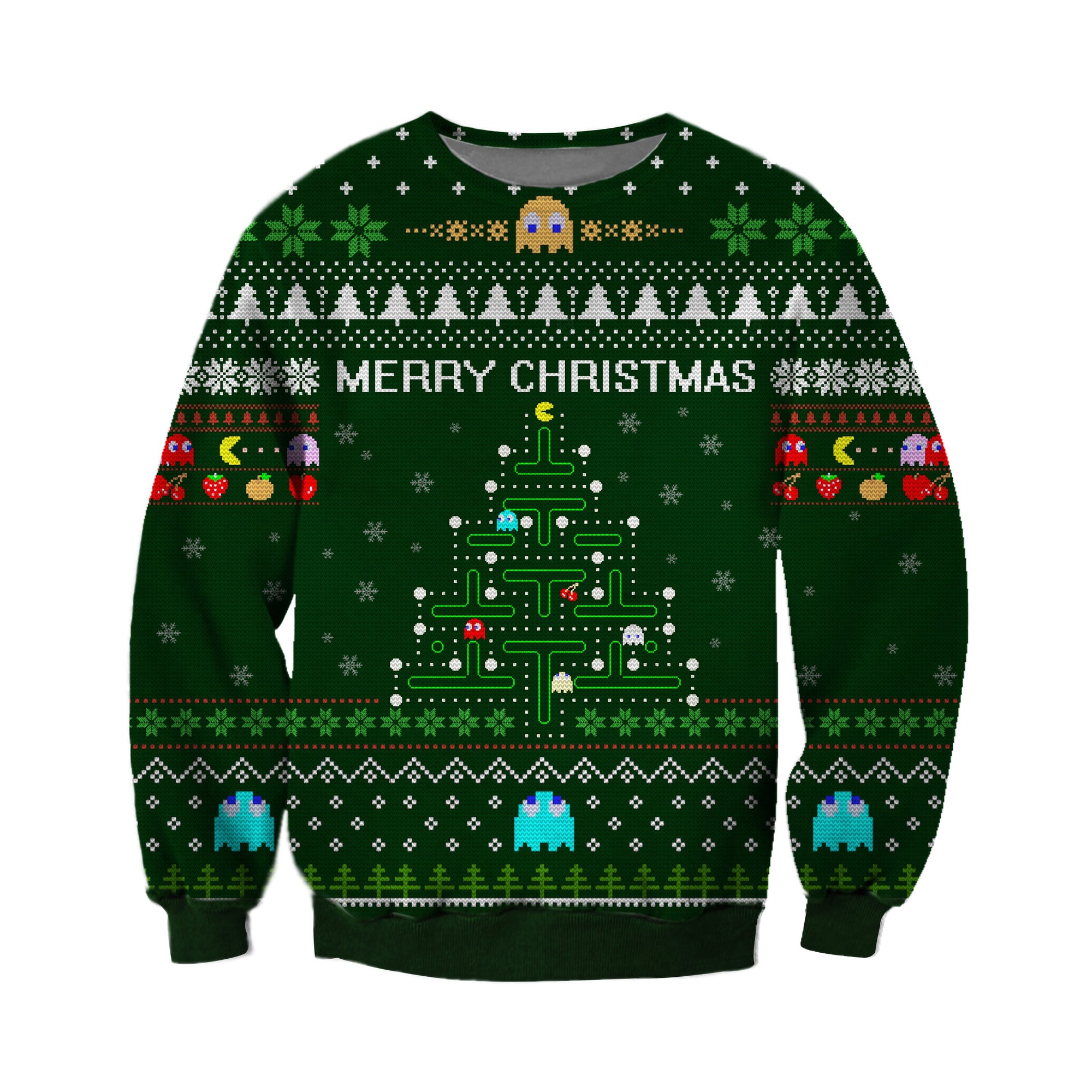 Pacman Knitting Pattern 3D Print Ugly Christmas Sweater Hoodie All Over Printed Cint10591