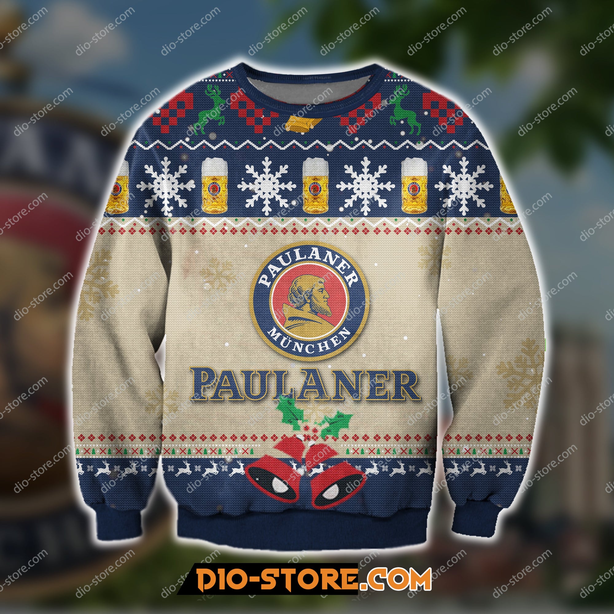 Paulaner Munchen Beer Knitting Pattern 3D Print Ugly Sweatshirt Hoodie All Over Printed Cint10414