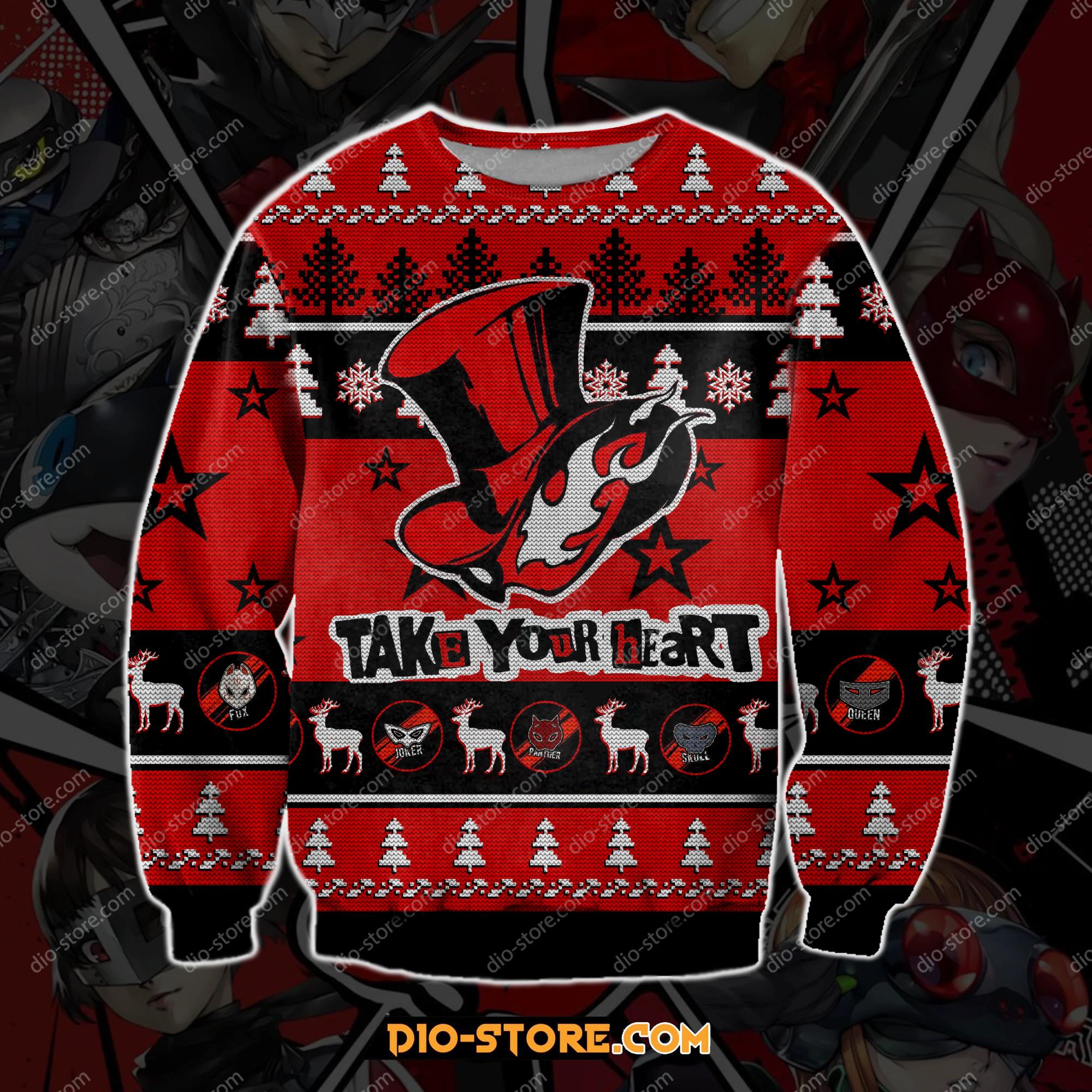 Persona 5 3D Print Ugly Christmas Sweatshirt Hoodie All Over Printed Cint10096 Persona 5 3D Print Ugly Christmas Sweatshirt Hoodie All Over Printed Cint10096