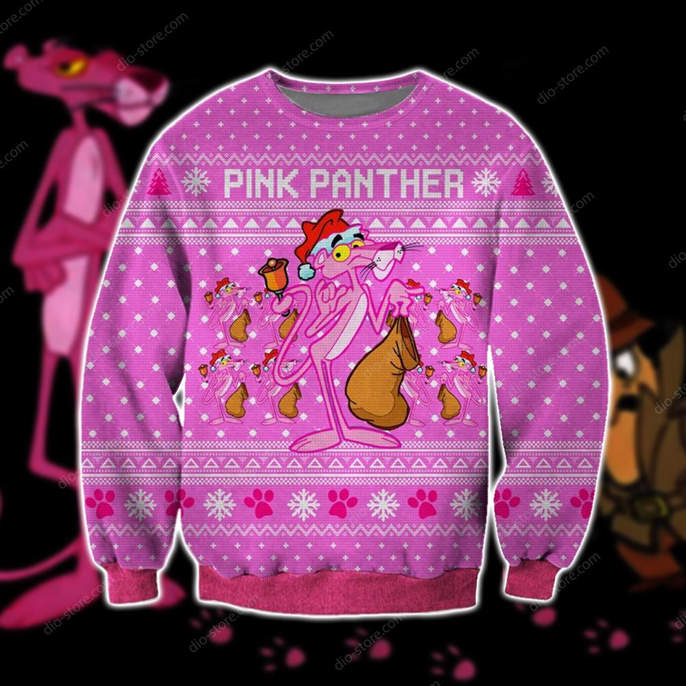 Pink Panther Knitting Pattern 3D Print Ugly Christmas Sweater Hoodie All Over Printed Cint10654 Pink Panther Knitting Pattern 3D Print Ugly Christmas Sweater Hoodie All Over Printed Cint10654