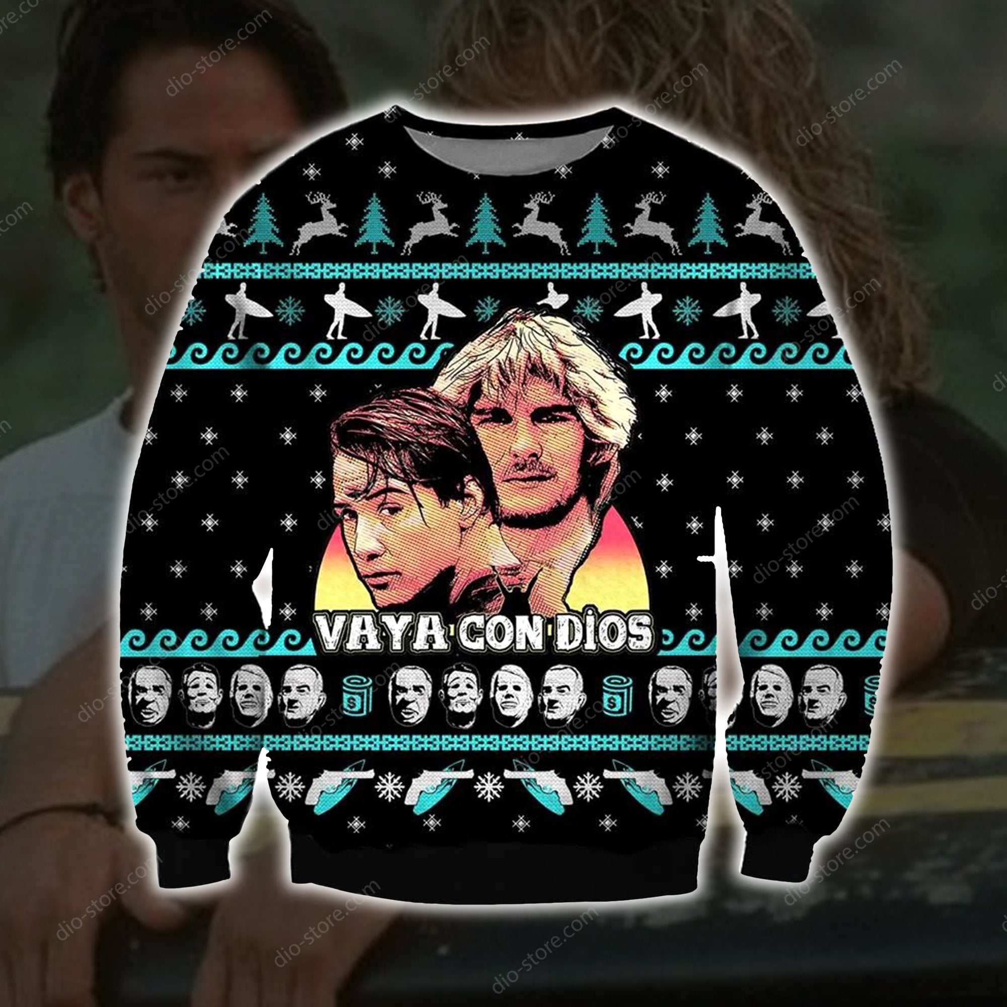 Point Break Knitting Pattern 3D Print Ugly Christmas Sweater Hoodie All Over Printed Cint10642