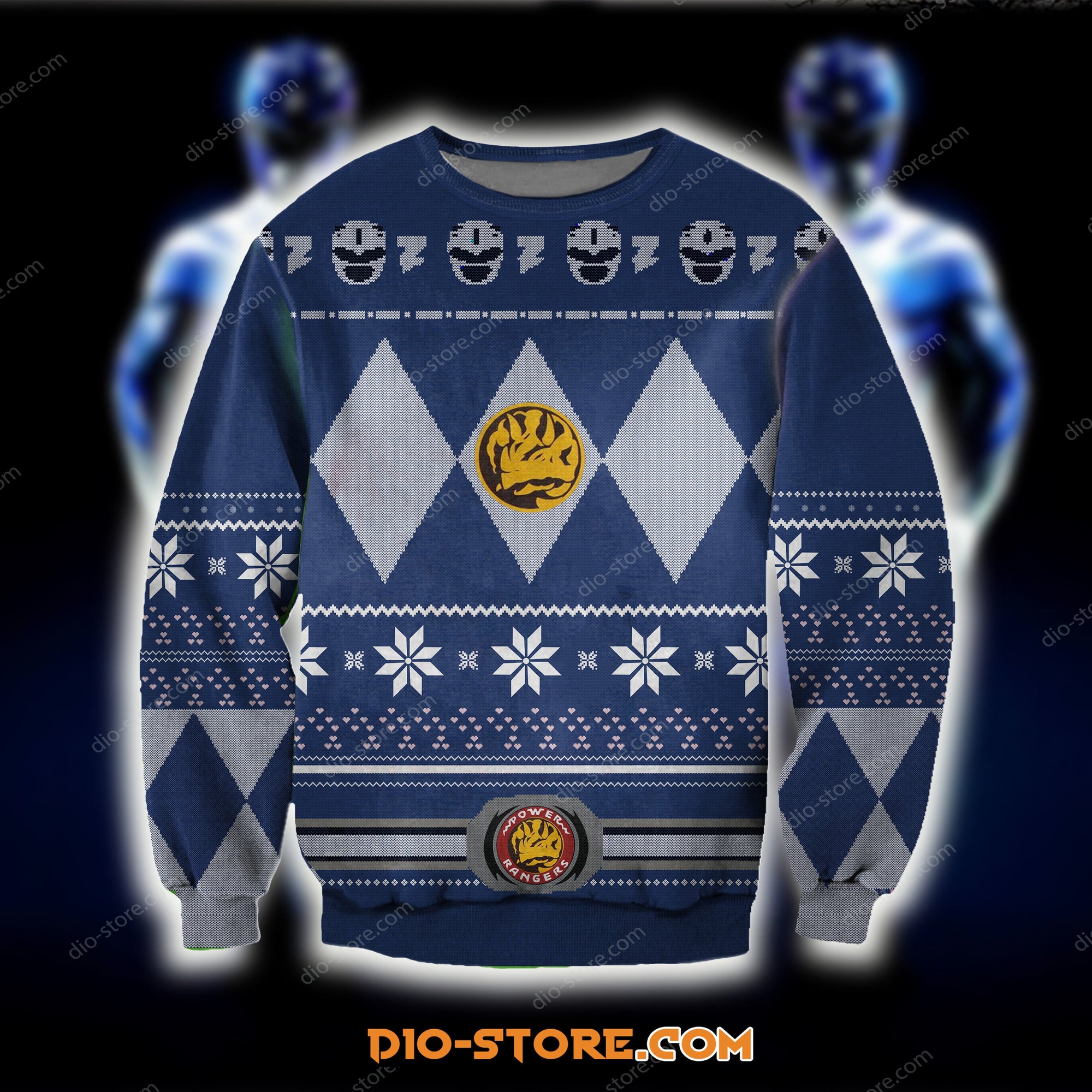 Power Rangers 1993 Film 3D Print Blue Ugly Sweater Hoodie All Over Printed Cint10451