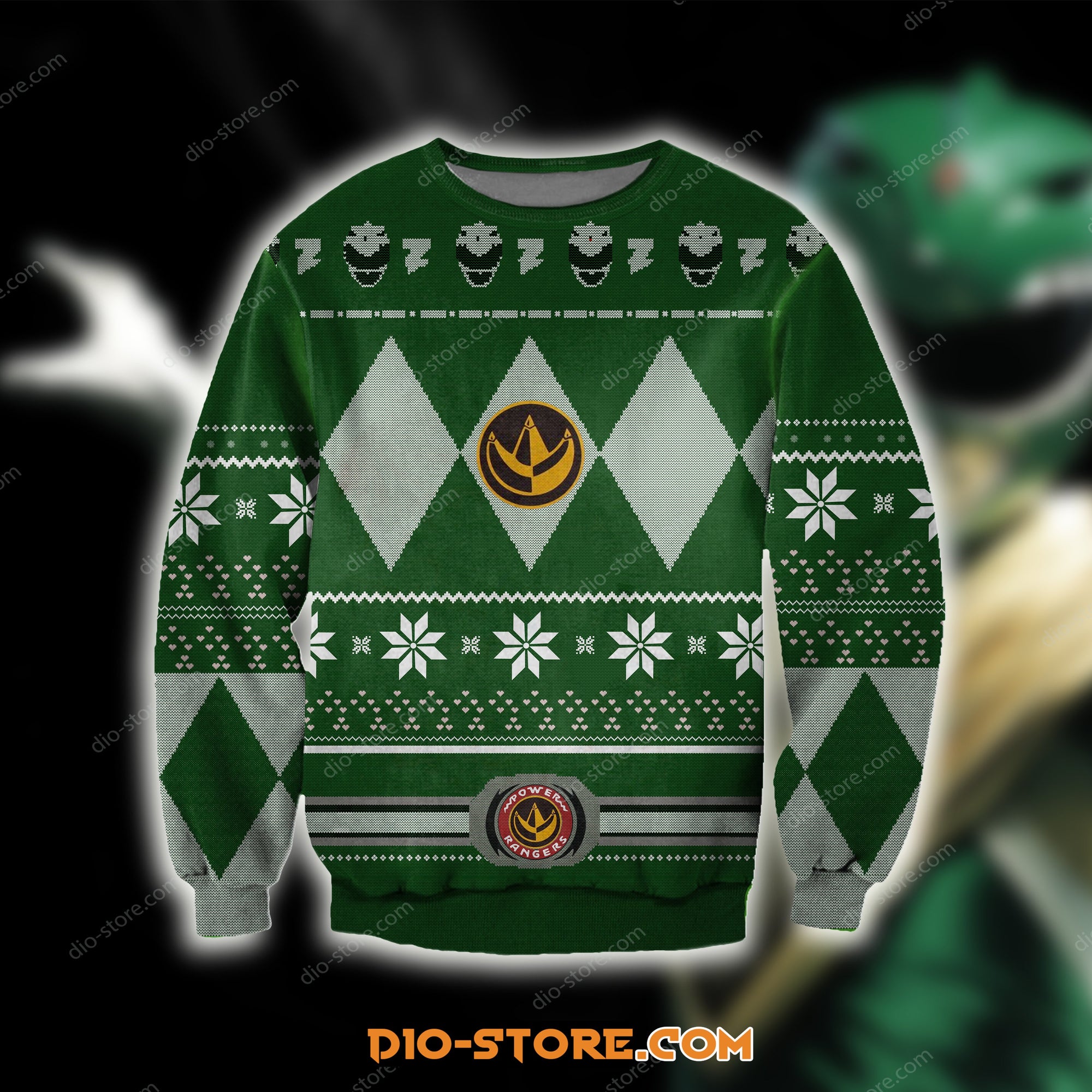 Power Rangers Knitting Pattern 3D Print Green Ugly Sweater Hoodie All Over Printed Cint10450 Power Rangers Knitting Pattern 3D Print Green Ugly Sweater Hoodie All Over Printed Cint10450