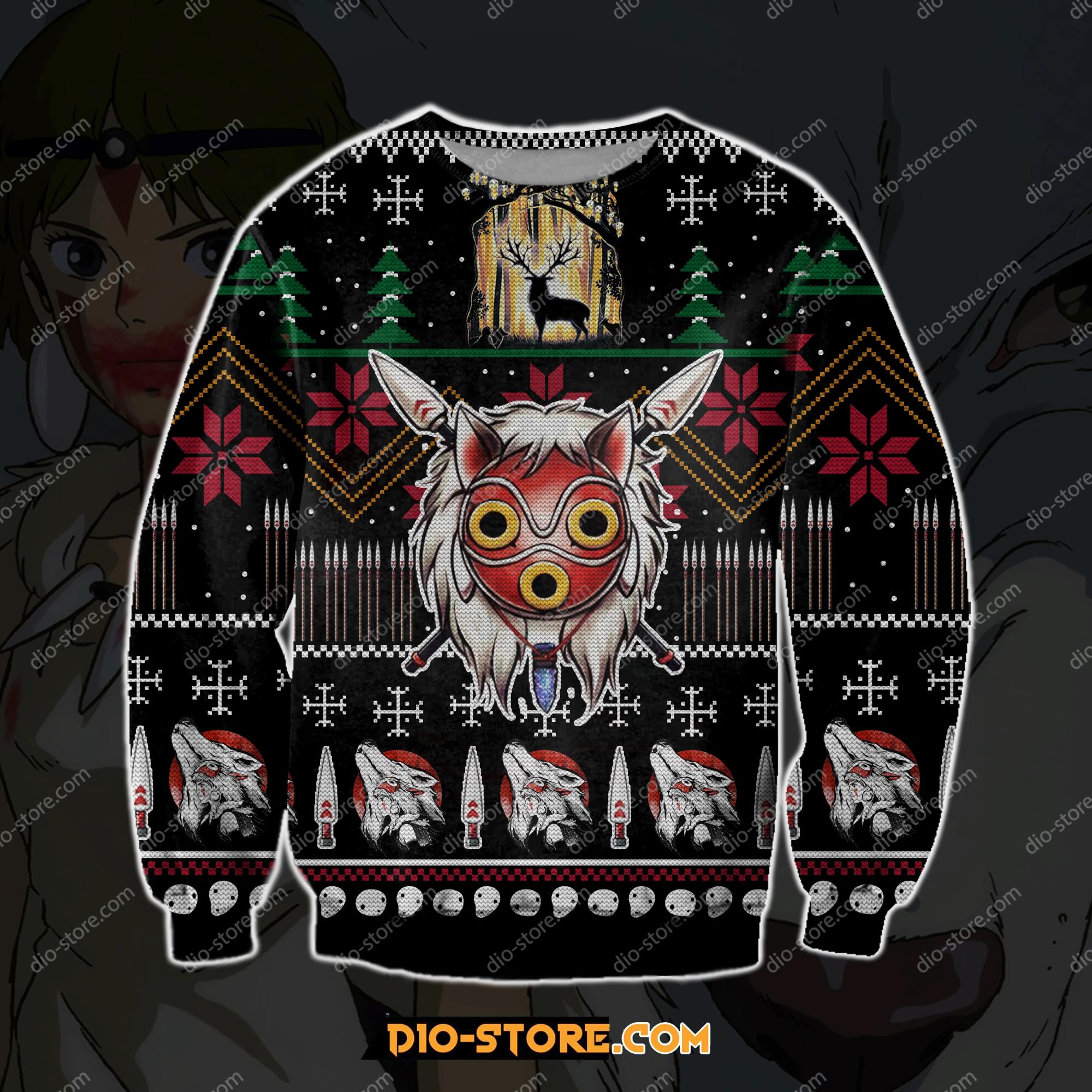 Princess Mononoke Ghibli 3D Print Ugly Christmas Sweater Hoodie All Over Printed Cint10069 Princess Mononoke Ghibli 3D Print Ugly Christmas Sweater Hoodie All Over Printed Cint10069
