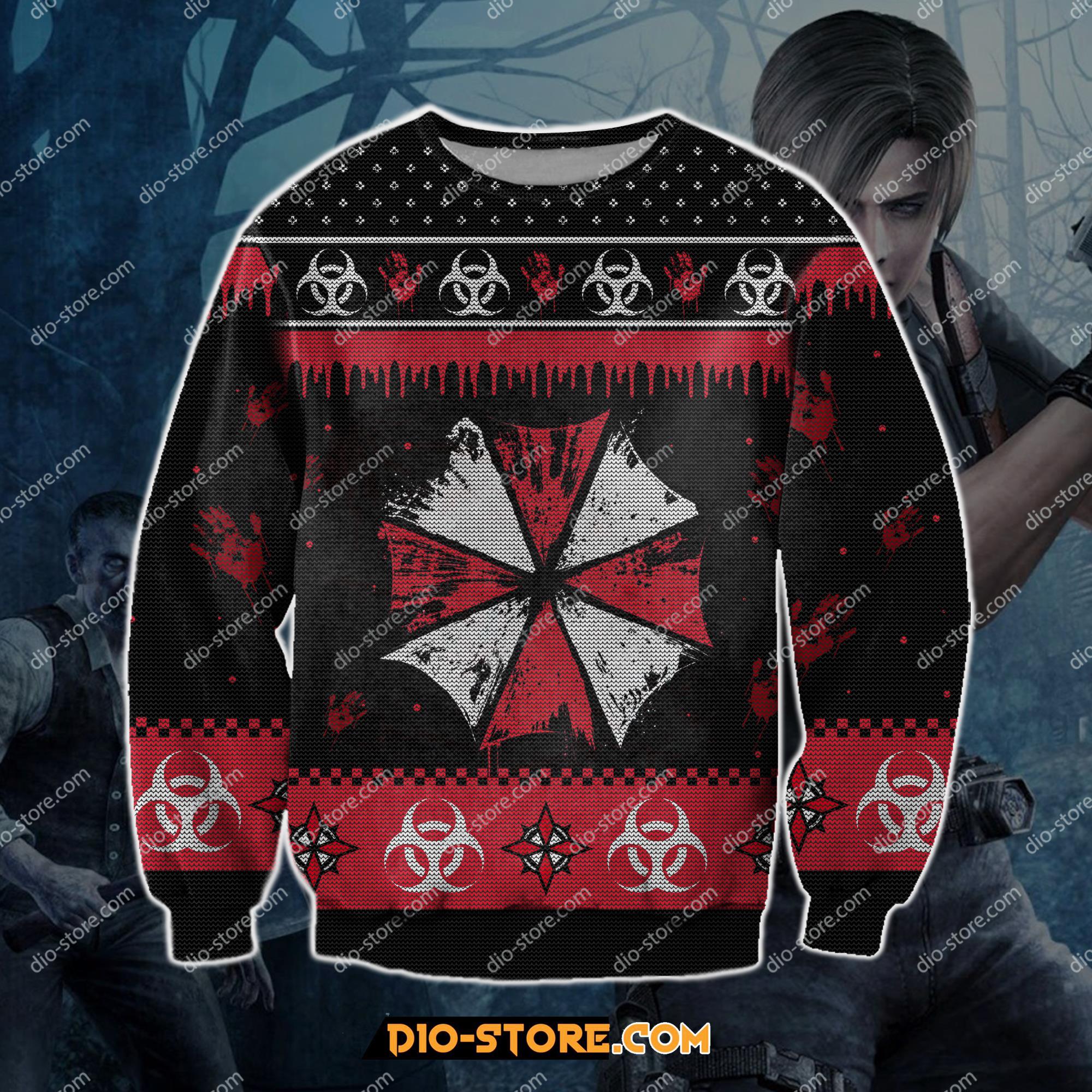Resident Evil 3D Knitting Pattern Print Ugly Christmas Sweater Hoodie All Over Printed Cint10189