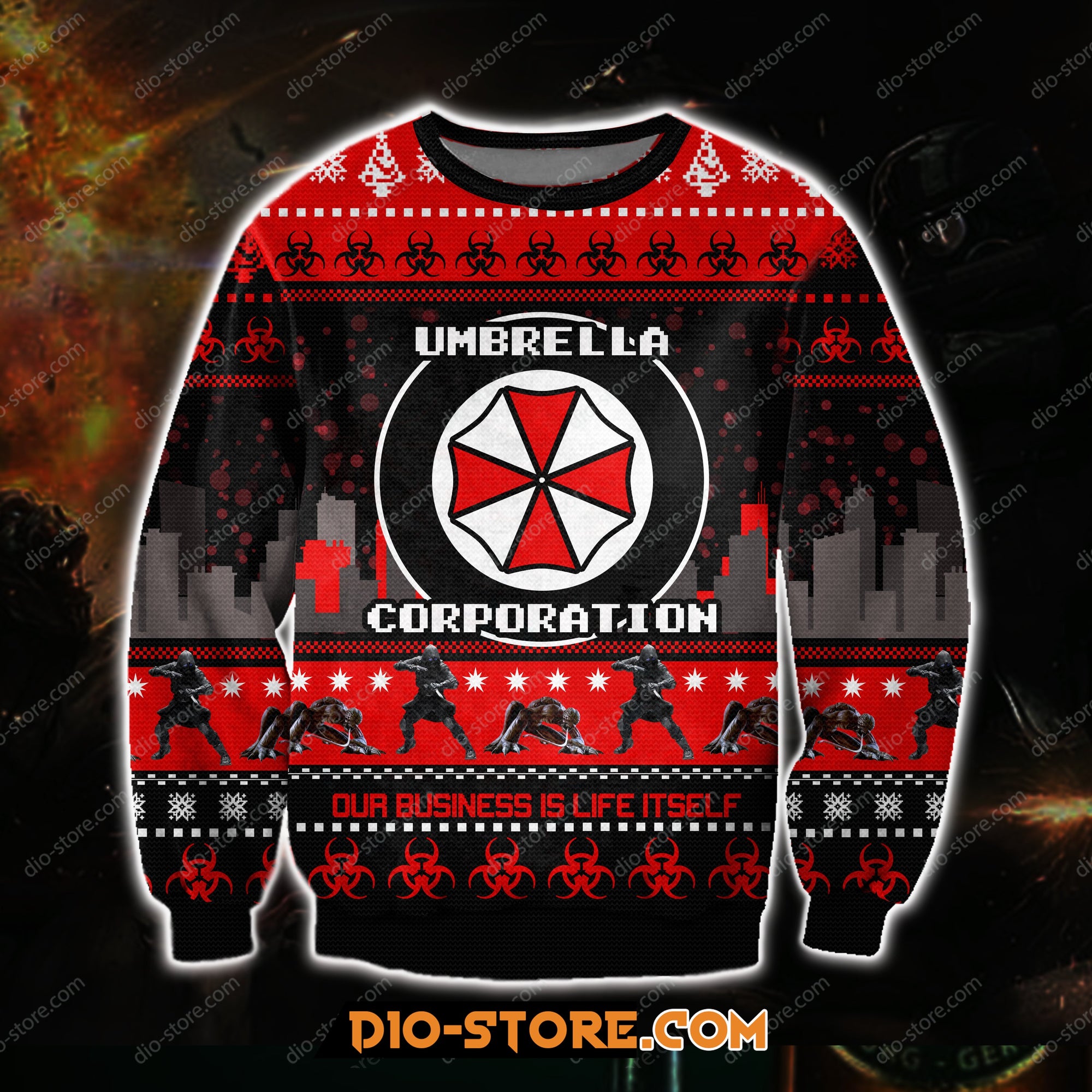 Resident Evil Umbrella Corporation 3D Print Ugly Christmas Sweater Hoodie All Over Printed Cint10055