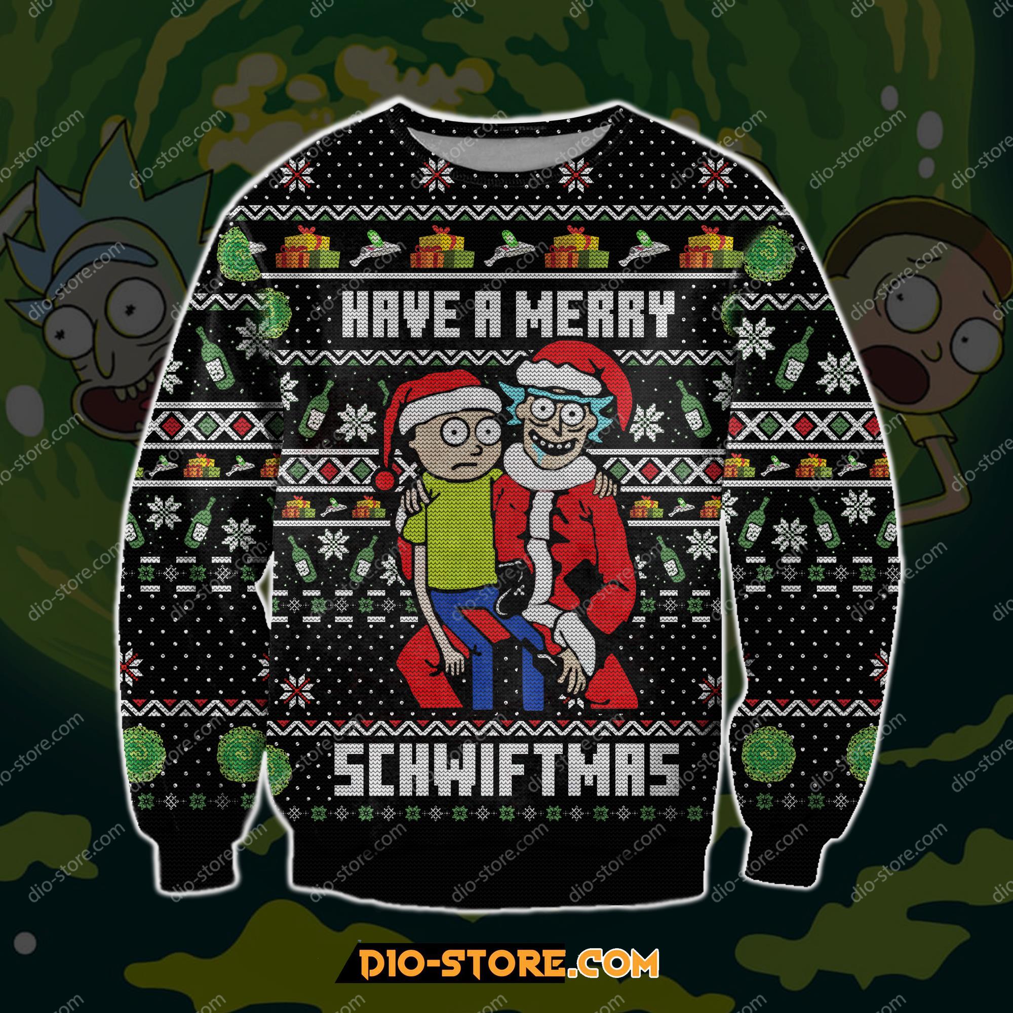 Rick And Morty 3D Print Ugly Christmas Sweatshirt Hoodie All Over Printed Cint10100