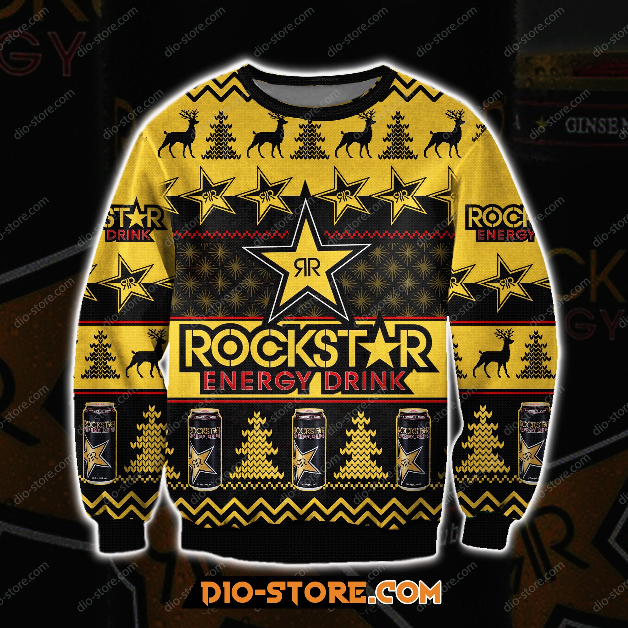 Rockstar Energy Drink 3D All Over Print Ugly Christmas Sweater Hoodie All Over Printed Cint10327