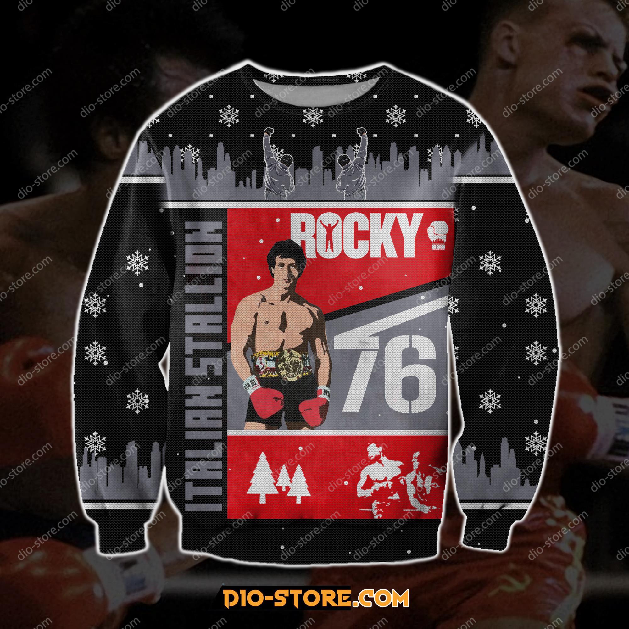 Rocky Balboa 3D Print Ugly Christmas Sweatshirt Hoodie All Over Printed Cint10151