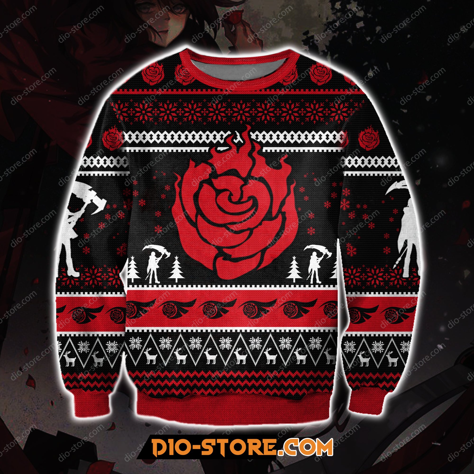 Rwby Ruby Rose 3D Print Ugly Christmas Sweater Hoodie All Over Printed Cint10054