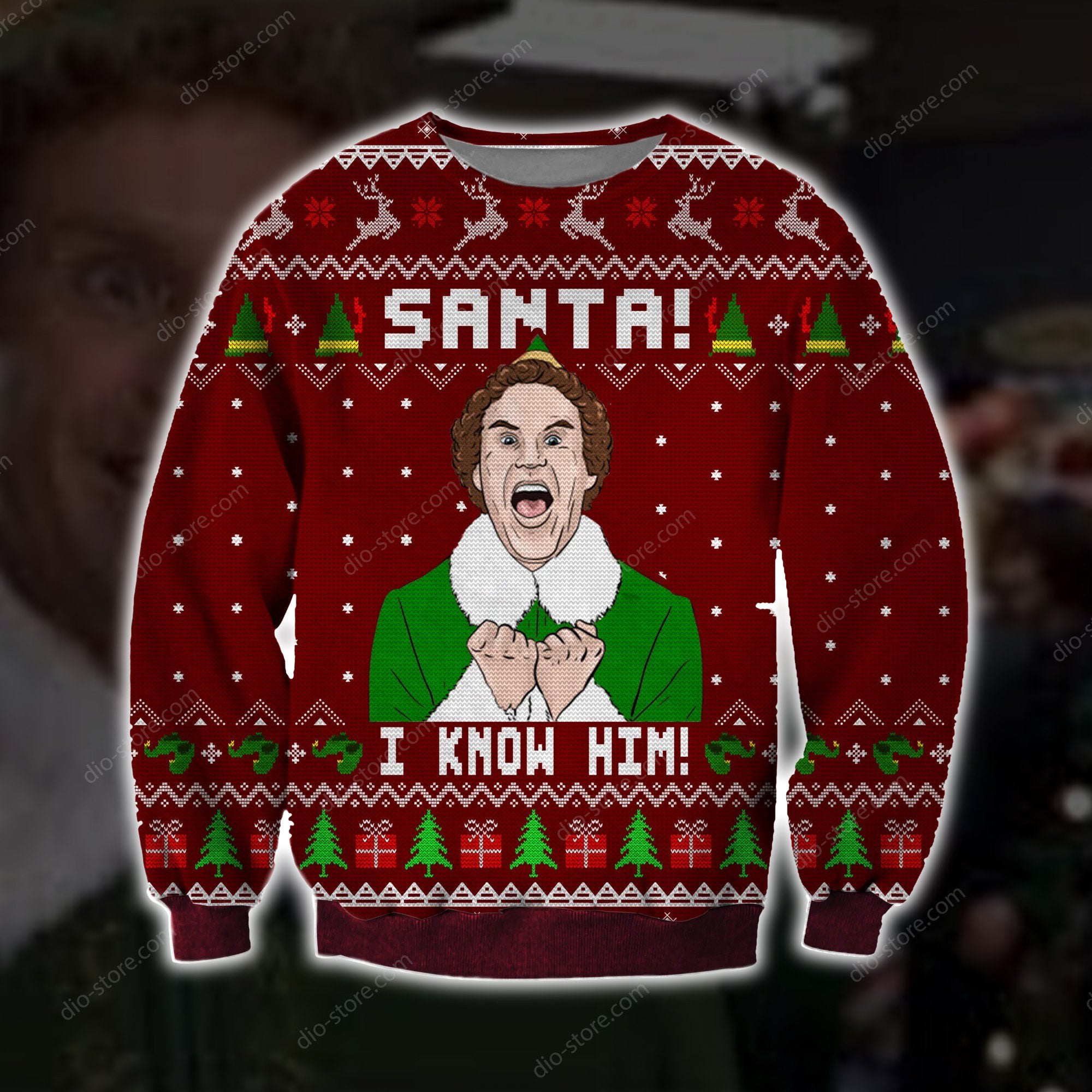 Santa I Know Him Knitting Pattern 3D Print Ugly Christmas Sweater Hoodie All Over Printed Cint10644 Santa I Know Him Knitting Pattern 3D Print Ugly Christmas Sweater Hoodie All Over Printed Cint10644