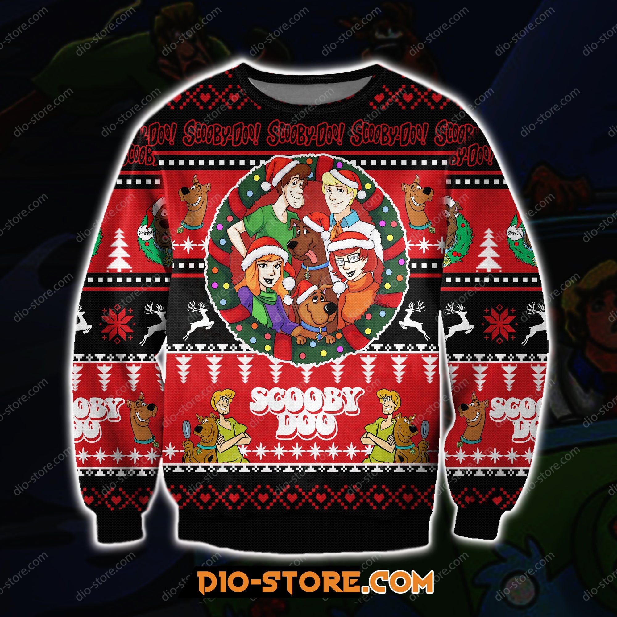 Scooby-Doo 3D Print Knitting Pattern Ugly Christmas Sweater Hoodie All Over Printed Cint10140