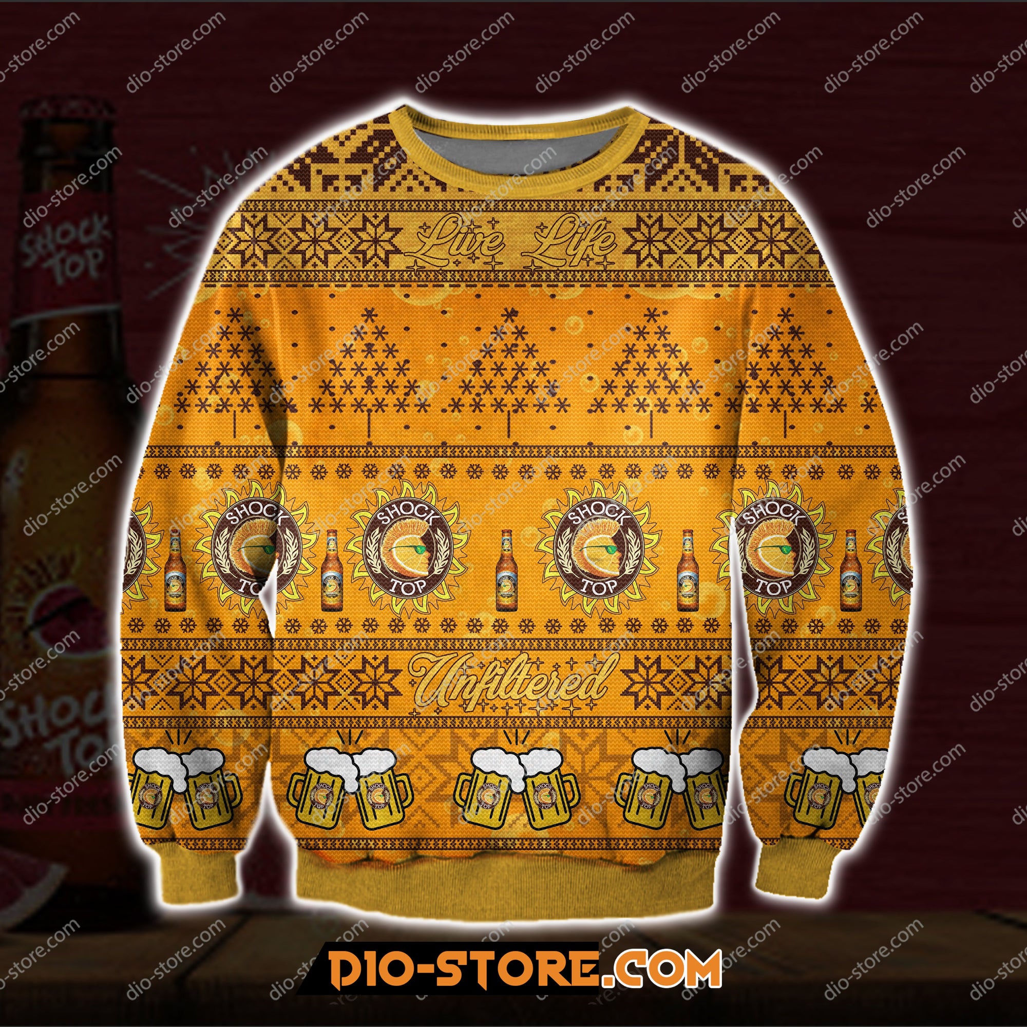 Shock Top Beer Knitting Pattern 3D Print Ugly Sweatshirt Hoodie All Over Printed Cint10422 Shock Top Beer Knitting Pattern 3D Print Ugly Sweatshirt Hoodie All Over Printed Cint10422