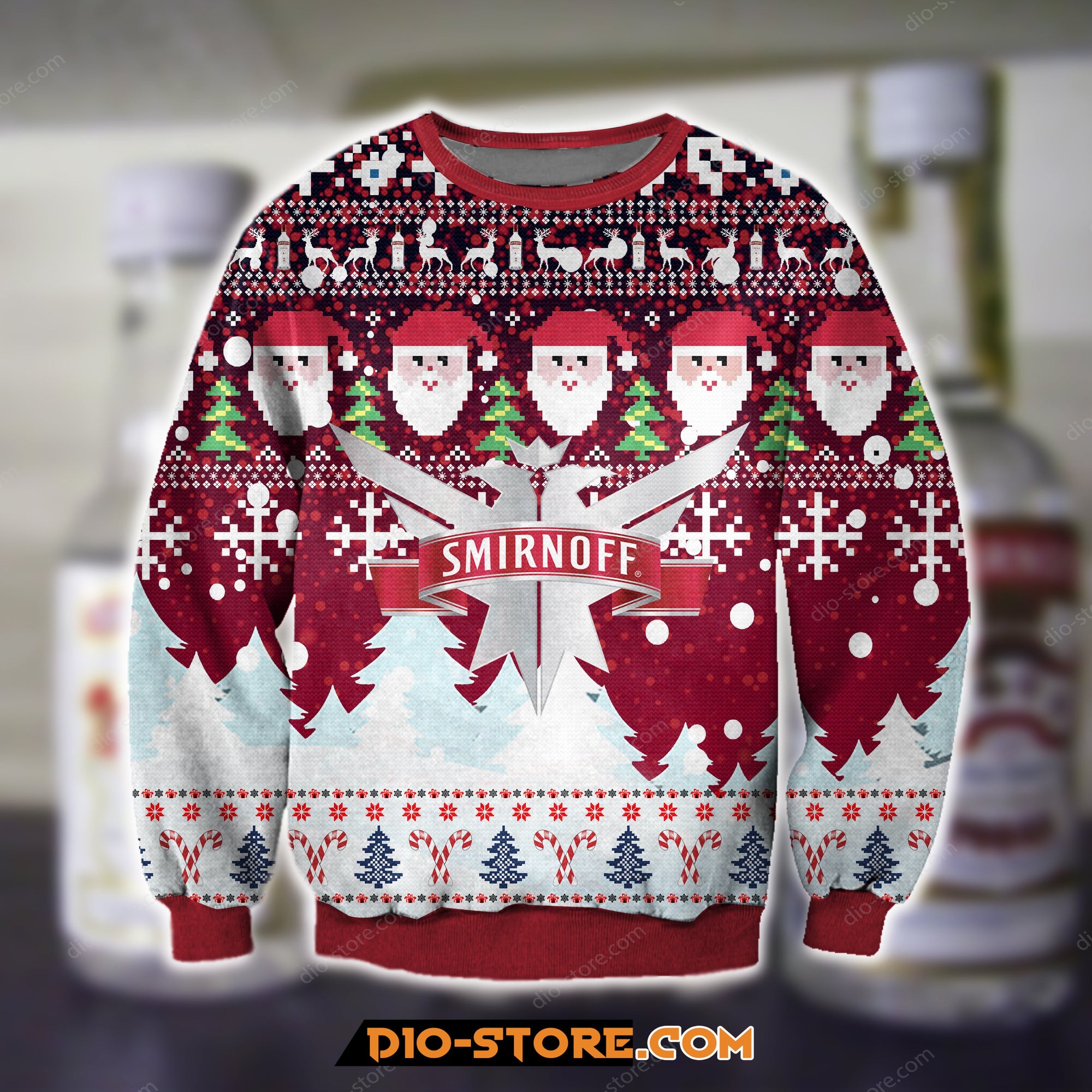 Smirnoff Vodka Wine Knitting Pattern 3D Print Ugly Sweatshirt Hoodie All Over Printed Cint10424