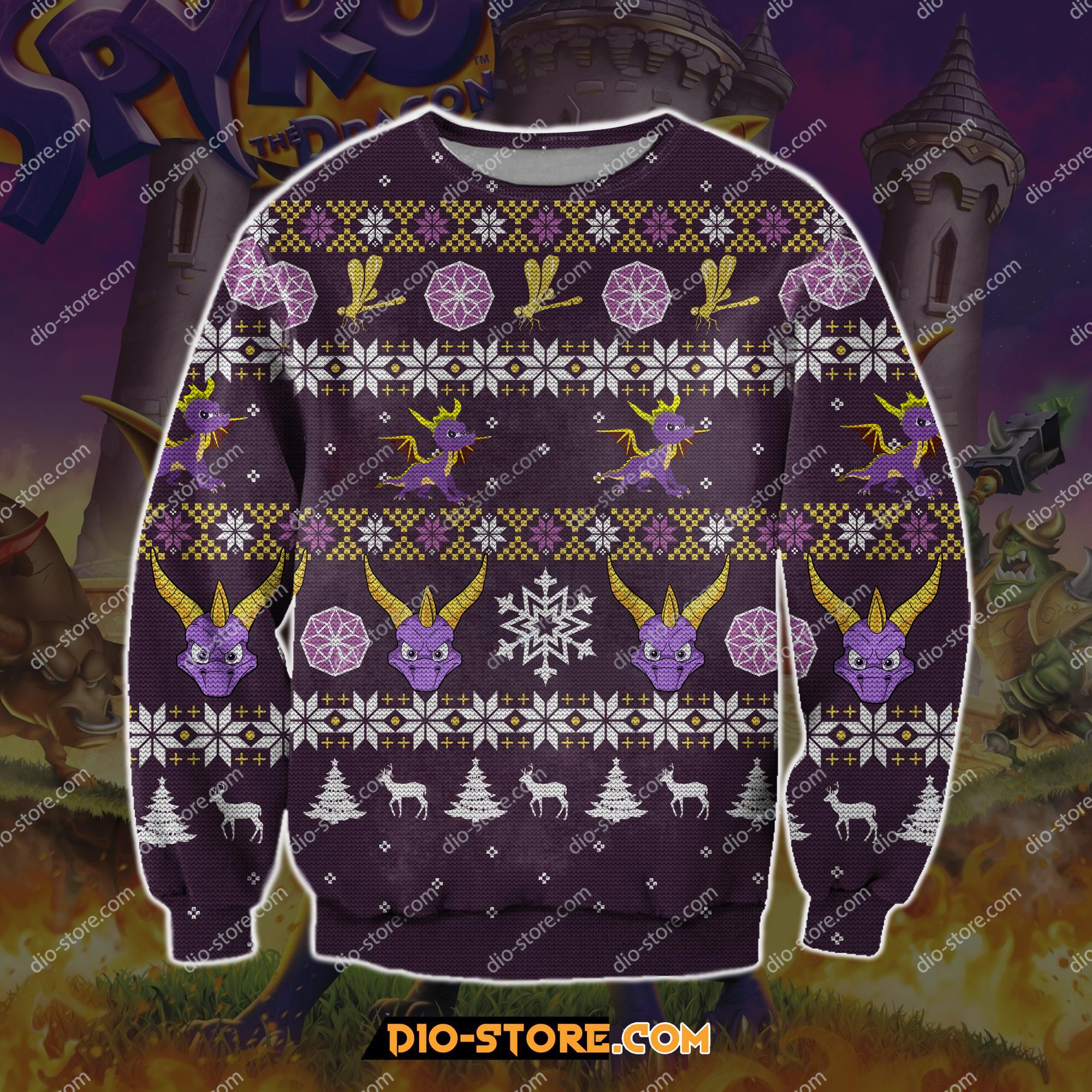 Spyro 3D Print Knitting Pattern Ugly Christmas Sweatshirt Hoodie All Over Printed Cint10132 Spyro 3D Print Knitting Pattern Ugly Christmas Sweatshirt Hoodie All Over Printed Cint10132