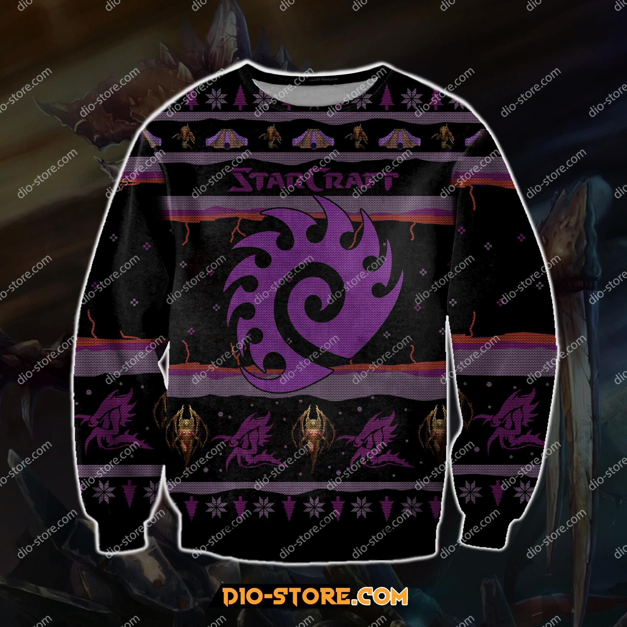 Starcraft 3D Print Knitting Pattern Ugly Christmas Sweater Hoodie All Over Printed Cint10131