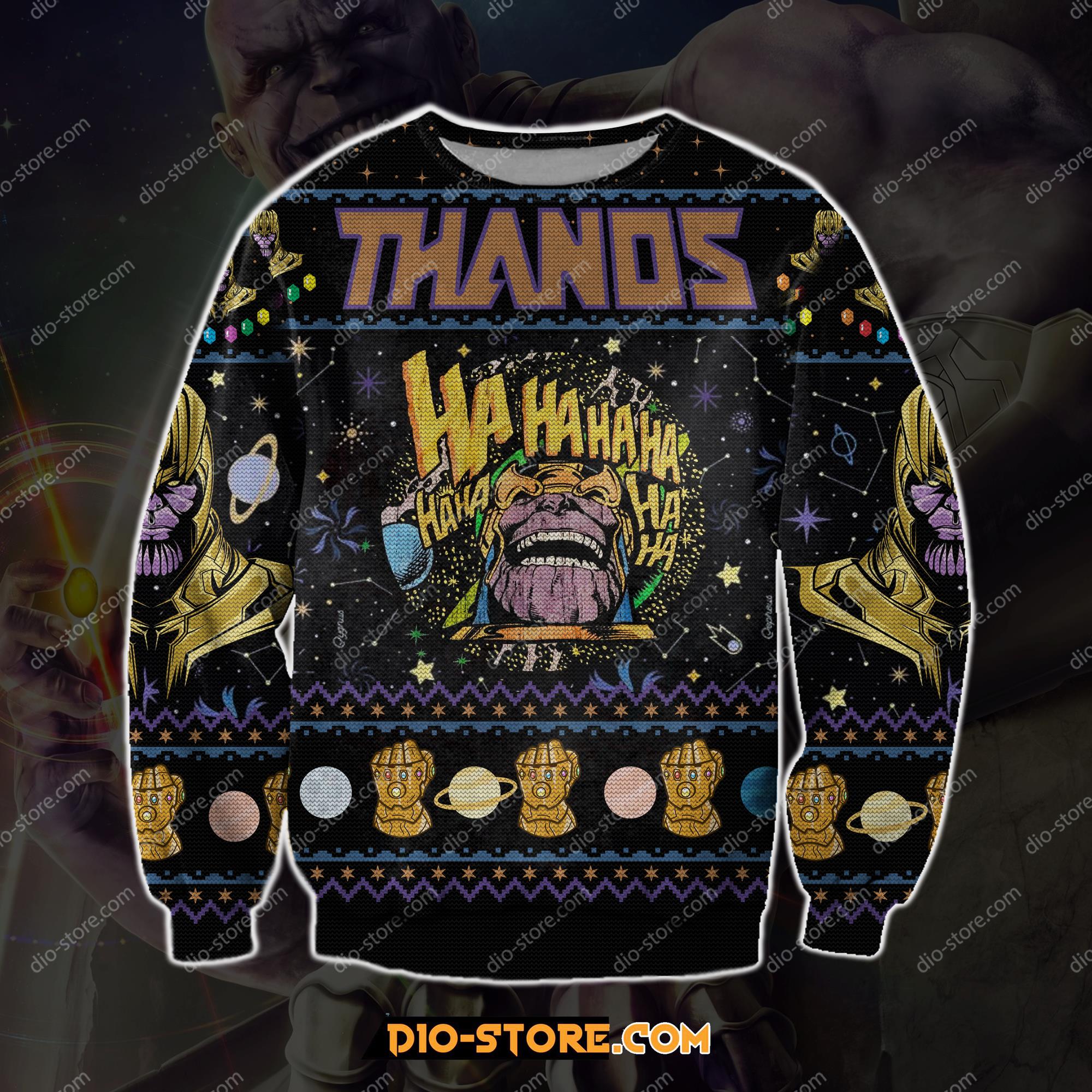Thanos 3D Print Knitting Pattern Ugly Christmas Sweater Hoodie All Over Printed Cint10094
