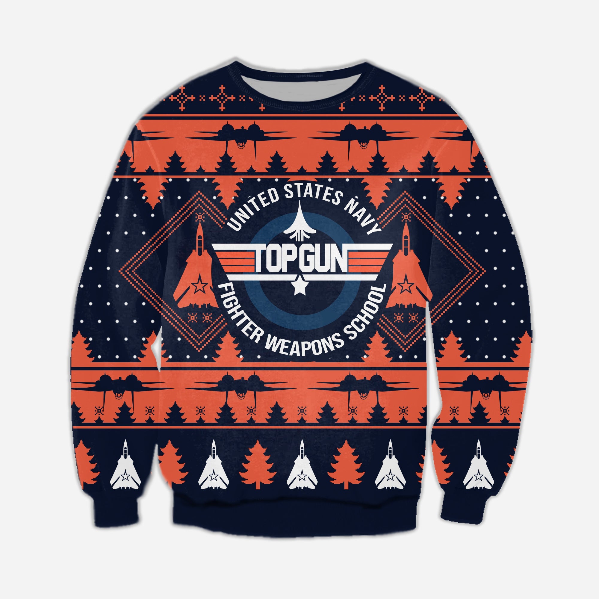 Top Gun Knitting Pattern 3D Print Ugly Sweater Hoodie All Over Printed Cint10468