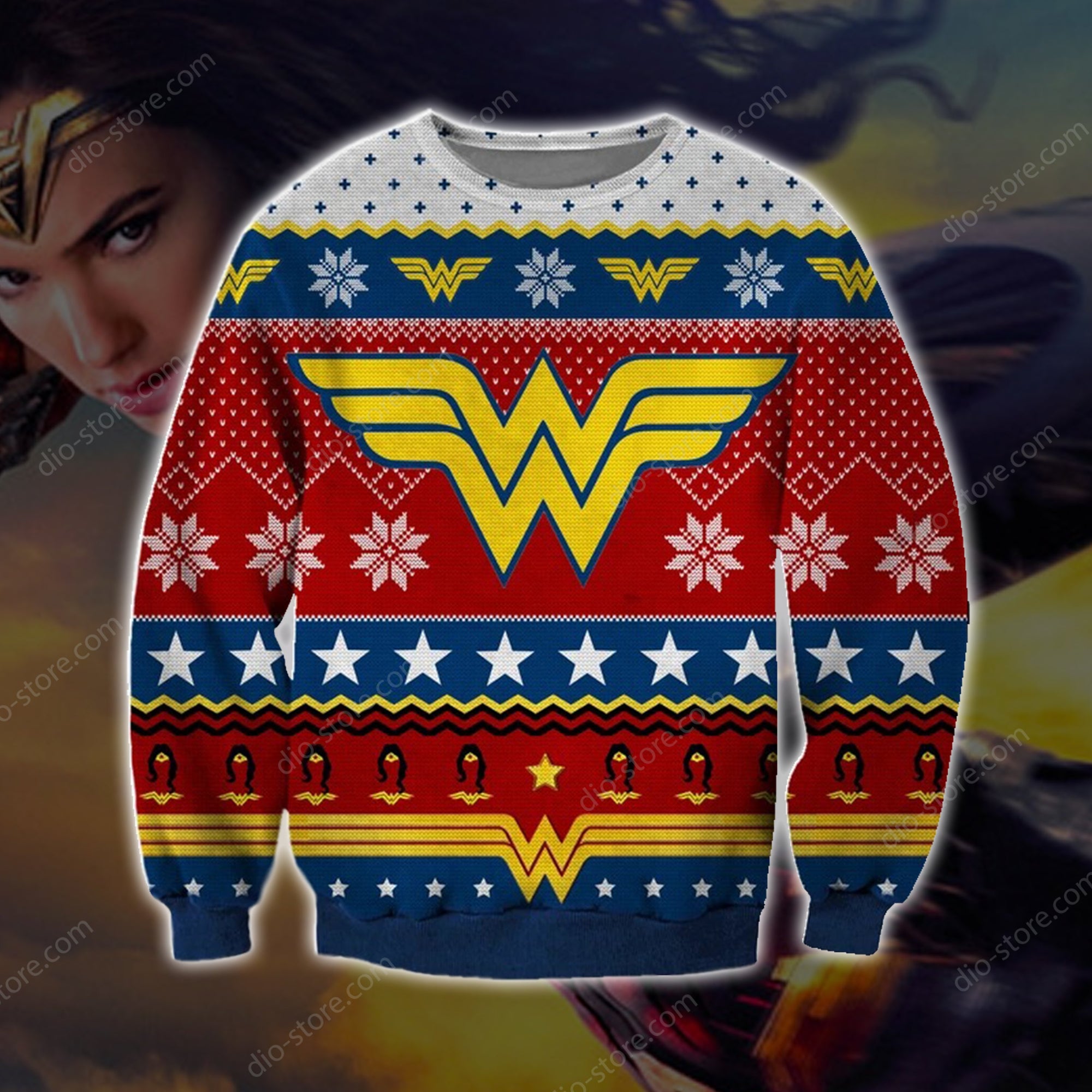 Wonder Woman Knitting Pattern 3D Print Ugly Christmas Sweater Hoodie All Over Printed Cint10674